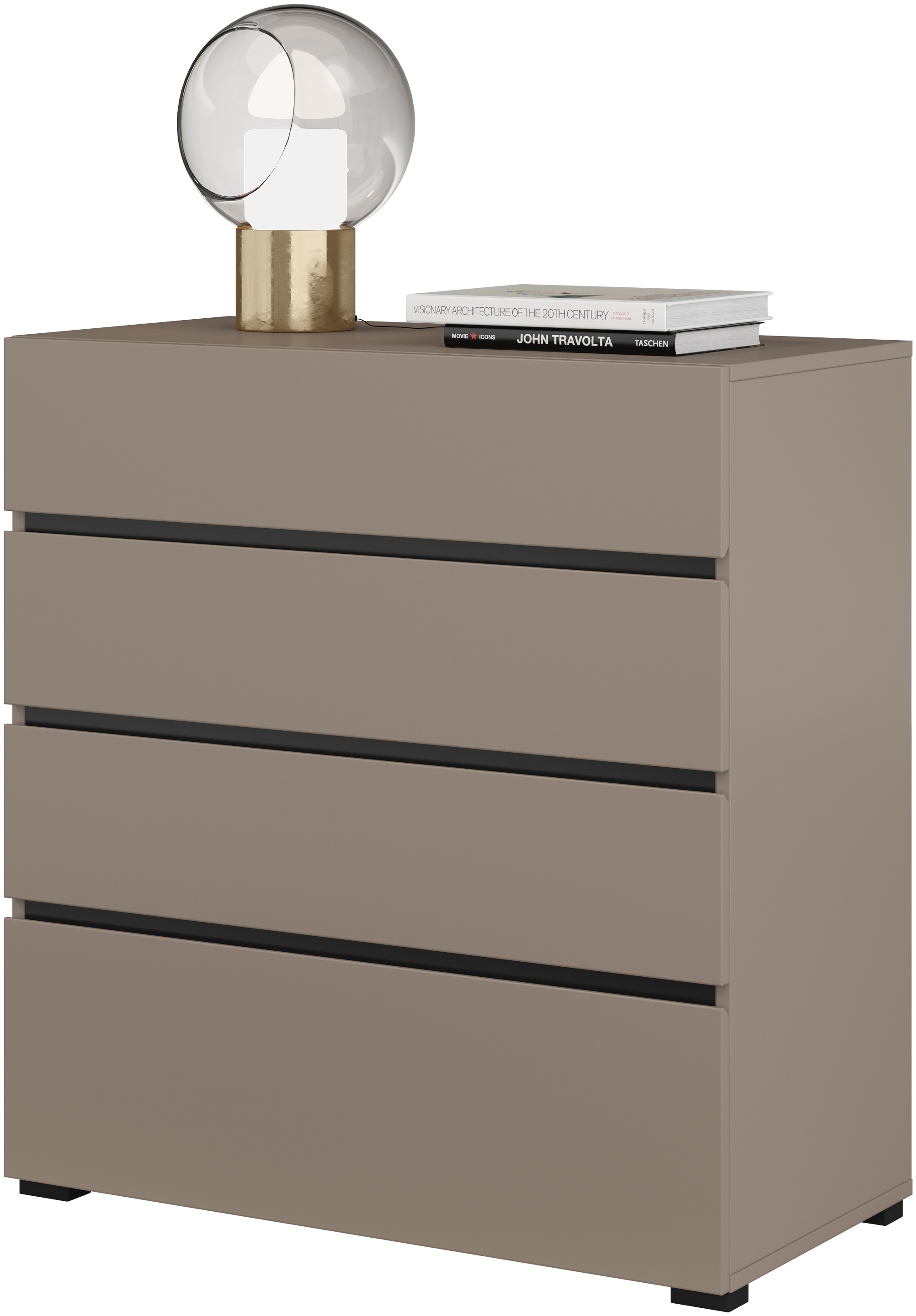 INOSIGN Schubkastenkommode »Cross, moderne grifflose Kommode, 80x40x85cm (BxTxH)«, Schubladenschrank, Sideboard mit 4 Schubkasten