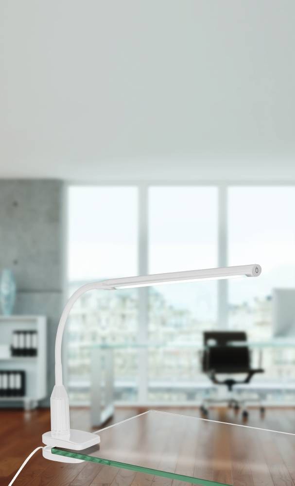 EGLO Klemmleuchte »LAROA Tischlampe, Touchsensor, 4-step dimming, Klemmlampe« LED-Board Neutralweiß Leselampe, Schreibtischlampe, Büro, Arbeitszimmer, 45x6,5x27,5cm