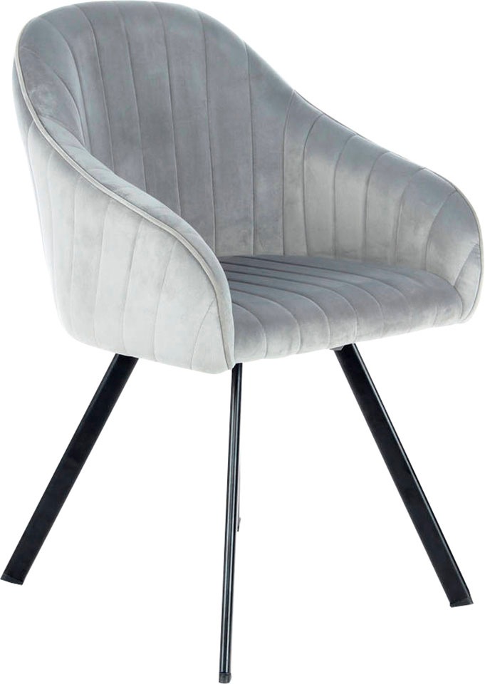 Kayoom Stuhl »Jodie 125 2er-Set, Sitzfläche mit Polsterung«, (Set), 2 St., samtweicher Bezug, bequem, einfarbiges Design