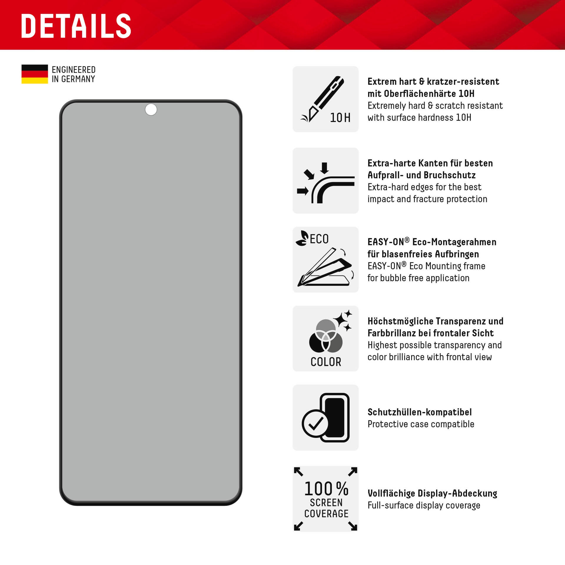 Displex Displayschutzglas »Privacy Glass FC - Samsung Galaxy S22/S23«