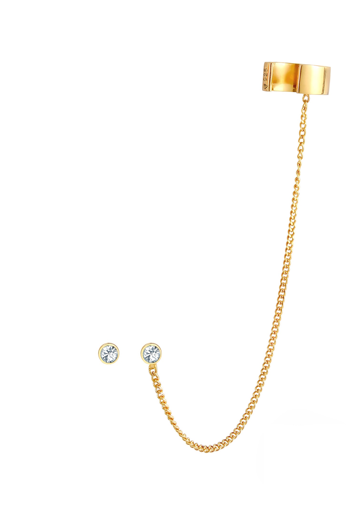 Elli Paar Ohrstecker »Ohrringe Earcuff Stecker Rund 925 Silber, mit Kristallen von Swarovski®«