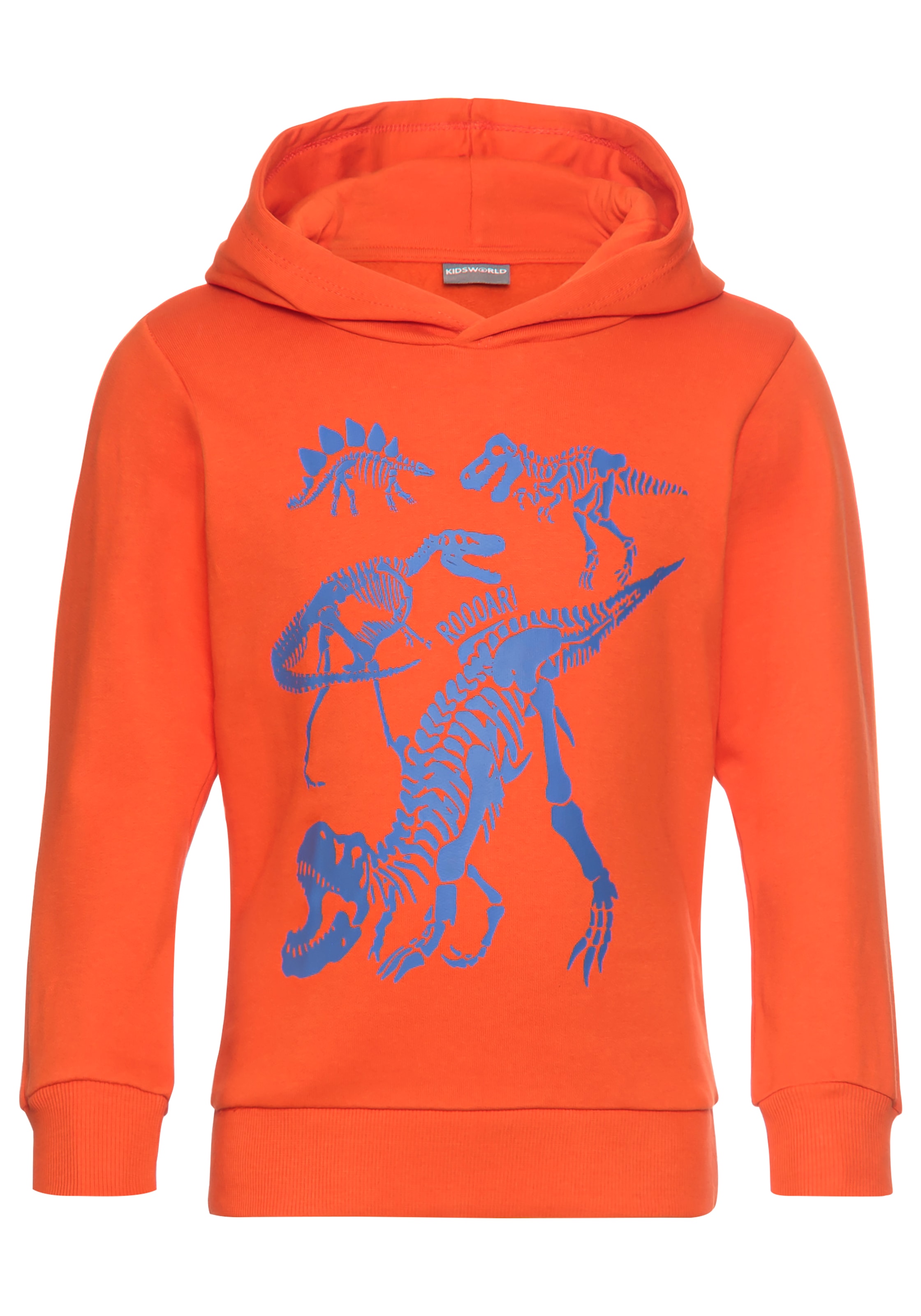 KIDSWORLD Kapuzensweatshirt »DINO«, Langarm, Basic-Passform, mit stylischem Druck, aus Baumwolle