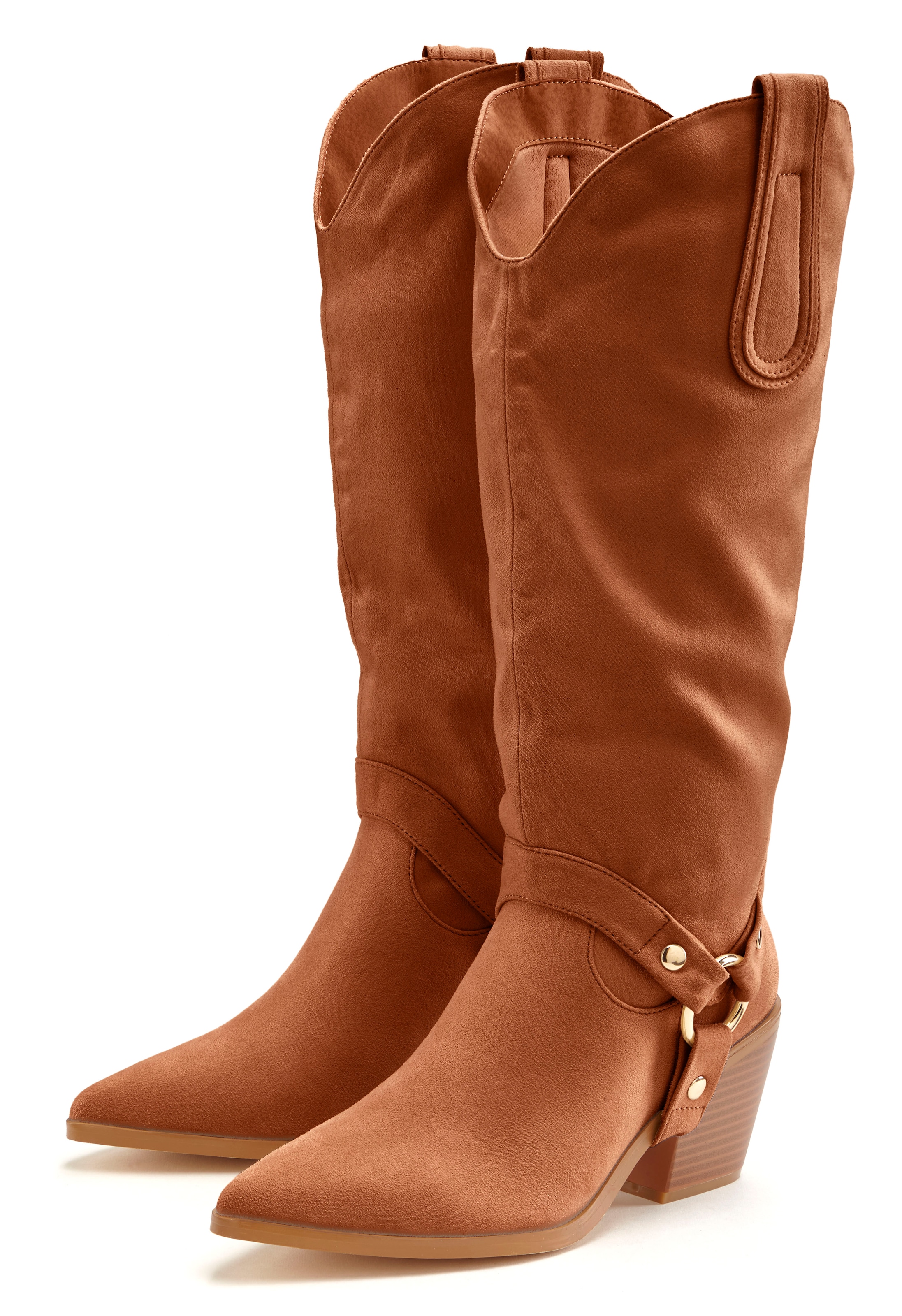 LASCANA Stiefelette »Cowboy Stiefel, Slouchy Boots«, mit abnehmbarem Schaft, Stiefel, Boots VEGAN