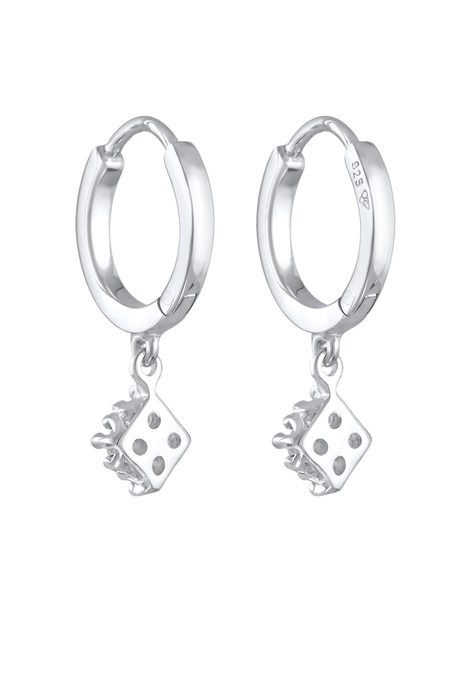 Elli DIAMONDS Paar Creolen »Ohrringe Creolen Lab Grown Diamant (0.056 ct.) Anhänger 925 Silber«