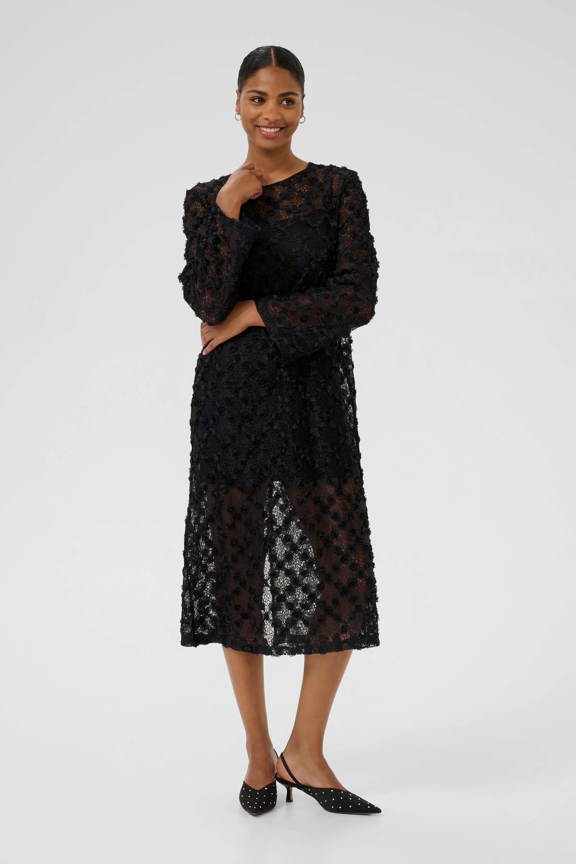 KAFFE Midikleid »Kleid KArosie«