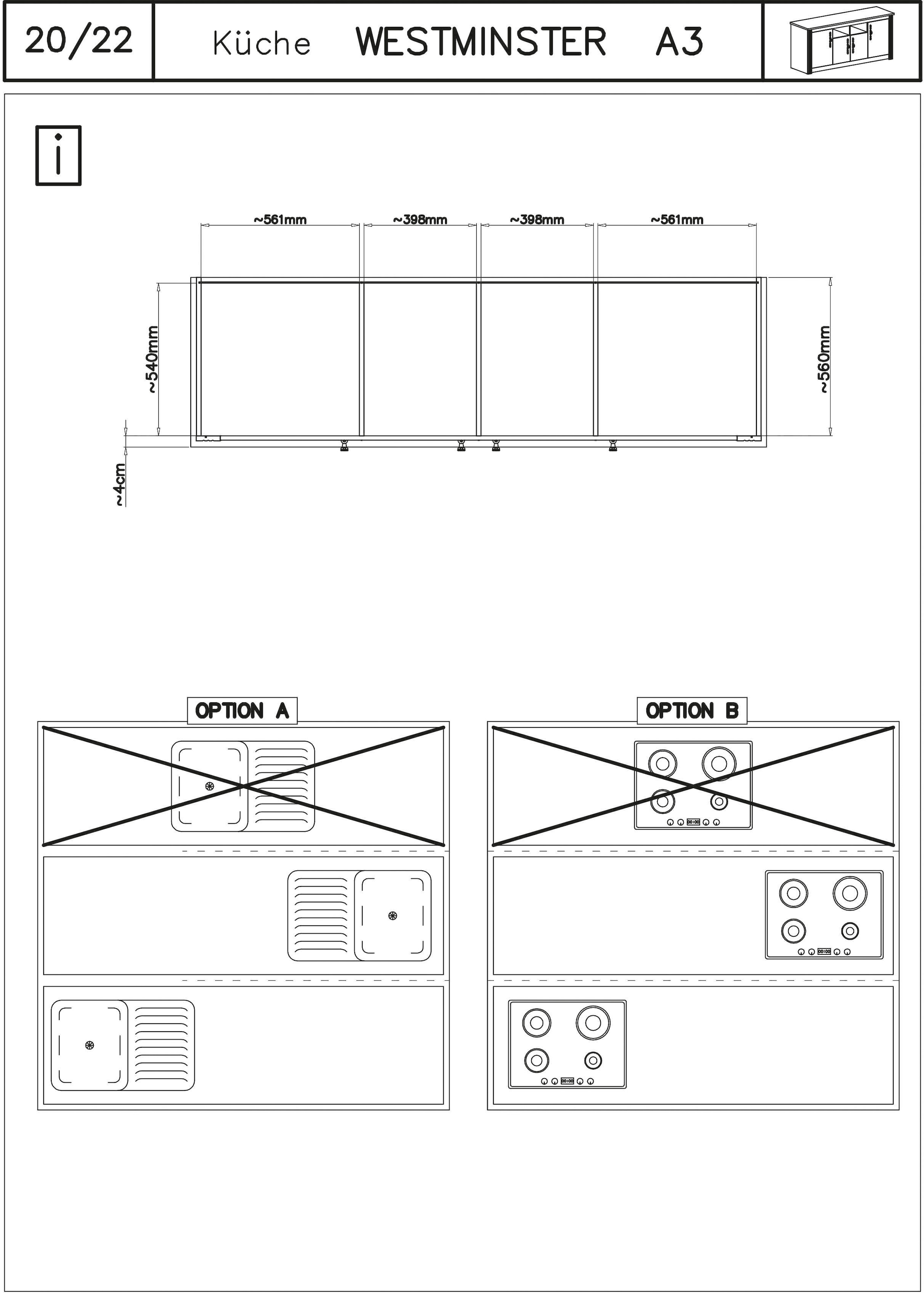 OTTO home Küche »KS-Westminster« Breite 204 cm, ohne E-Geräte