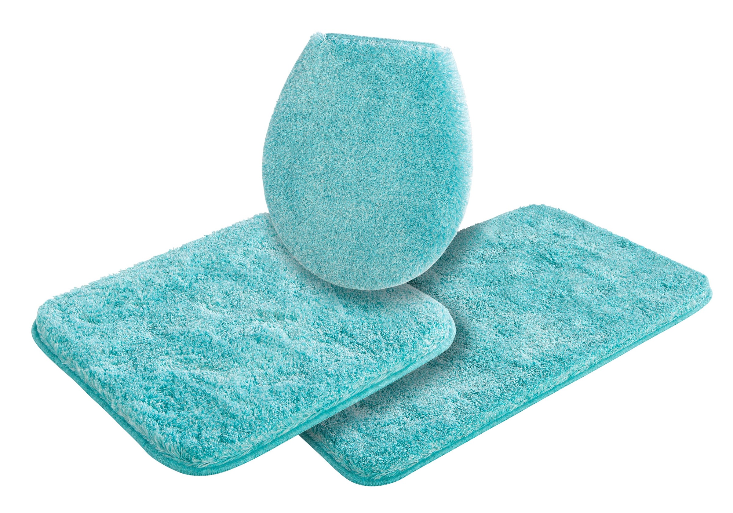 Grund Badematte »Melos, Badvorleger, Badezimmer Teppich, sehr weich«, rutschhemmend beschichtet, fußbodenheizungsgeeignet, melierte Optik, sehr weicher Flor, Melange-Effekt, Made in Europe