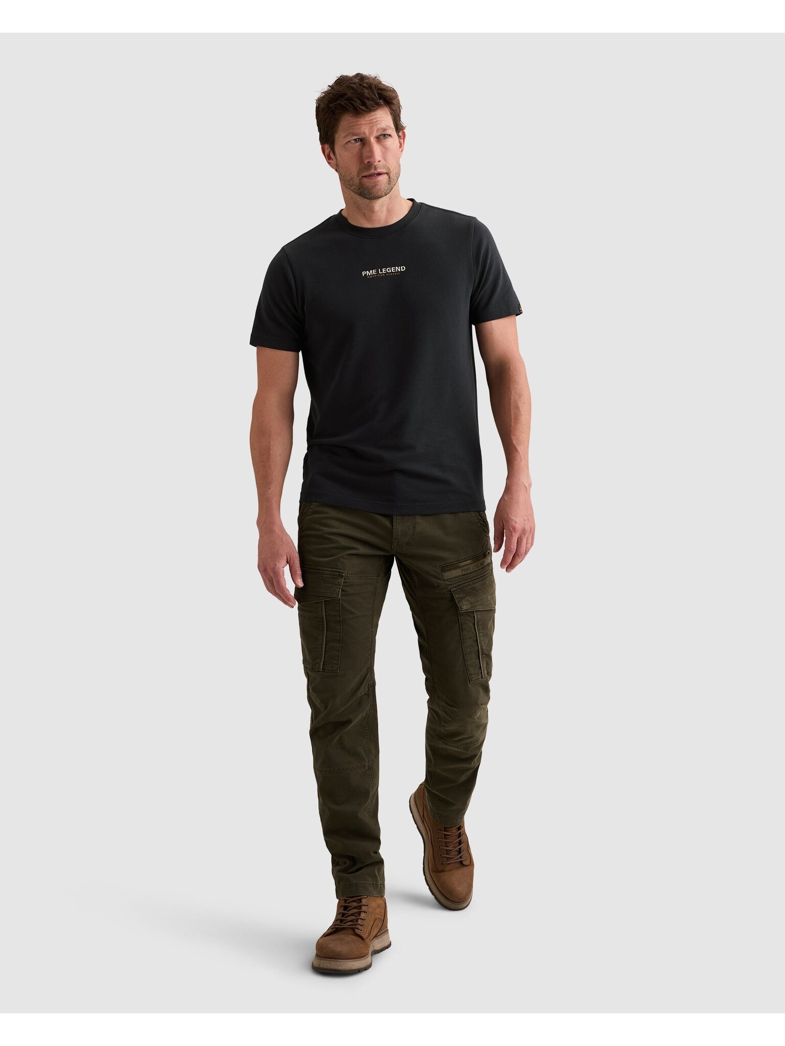PME LEGEND T-Shirt Jersey-Material mit Waffel- Struktur