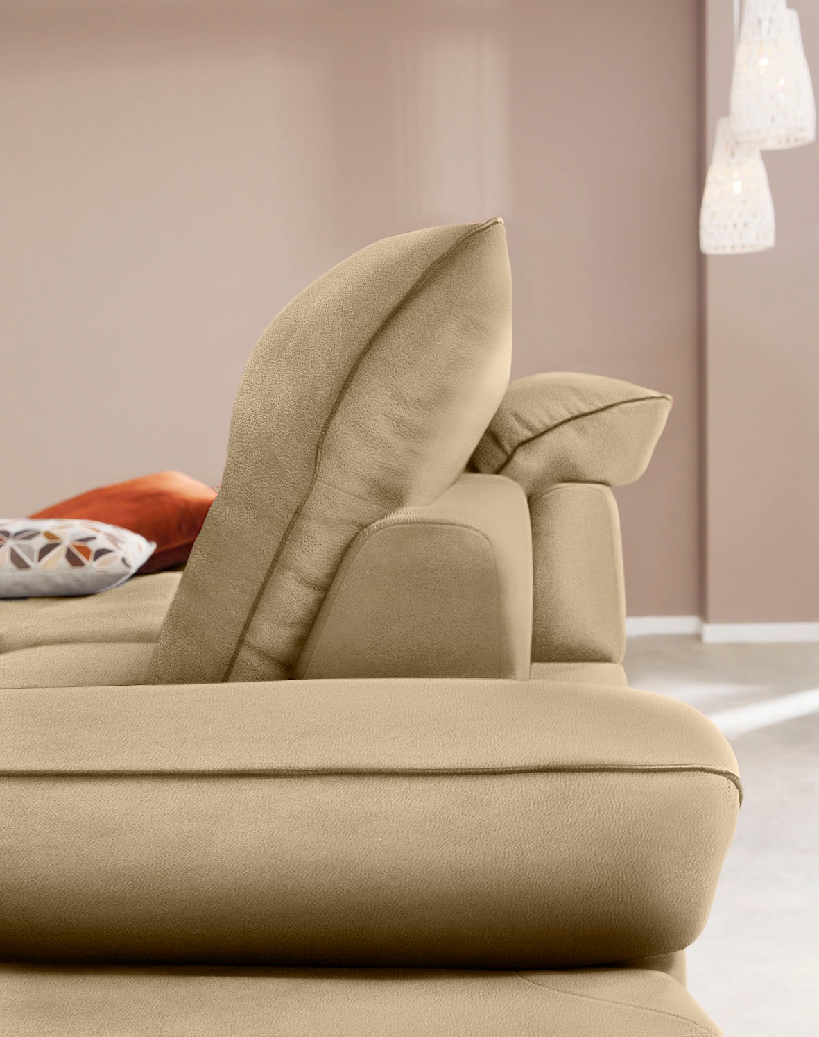 W.SCHILLIG Ecksofa »enjoy&MORE, Designsofa, elegant und bequem, L-Form«, mit Sitztiefenverstellung, Füße Chrom glänzend, Breite 294 cm