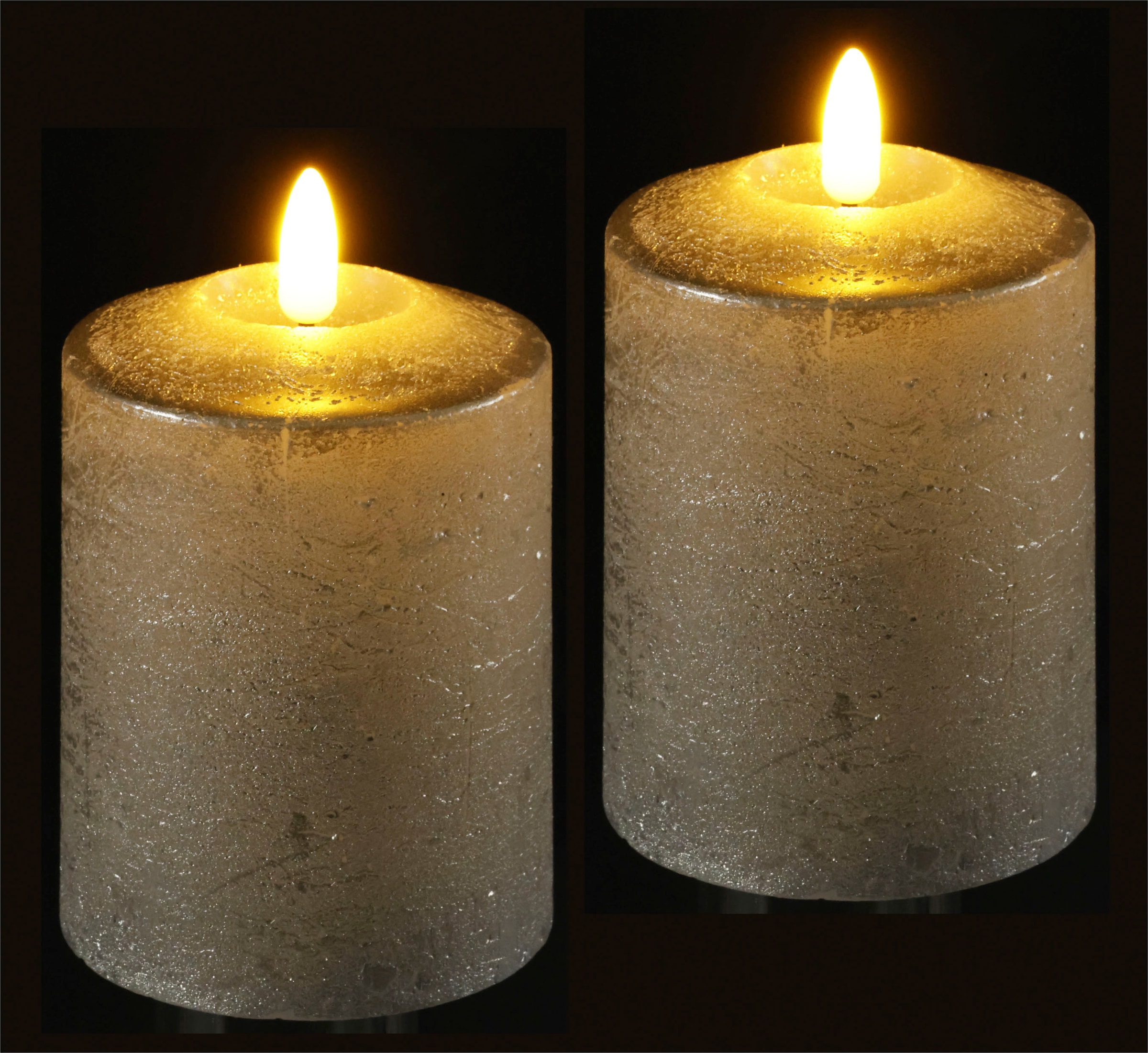 I.GE.A. LED-Kerze »Batteriebetriebene LED-Kerzen aus Echtwachs, Höhe ca. 10 cm« warmweißes Stimmungslicht, Stumpenkerze für den Adventskranz