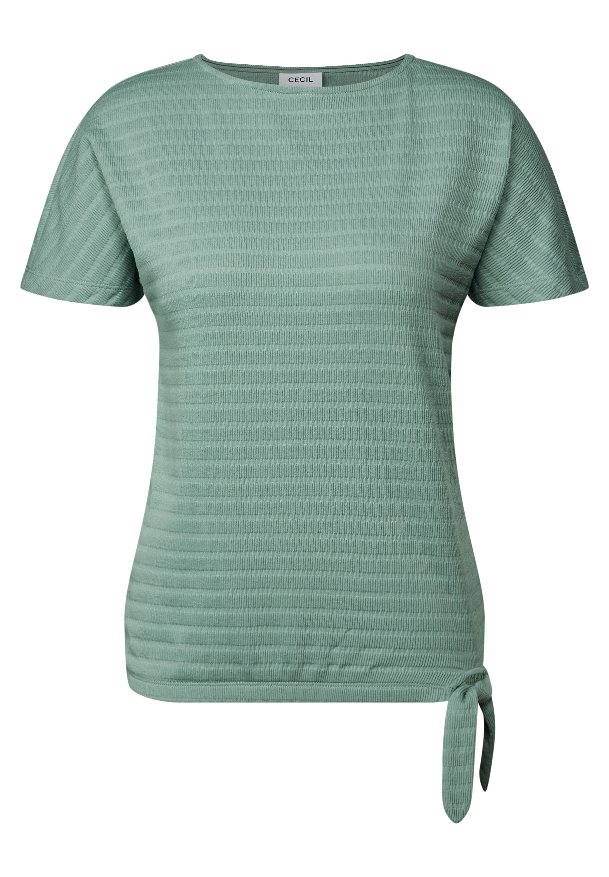 Cecil T-Shirt, in Smok-Optik und mit Knoten-Detail