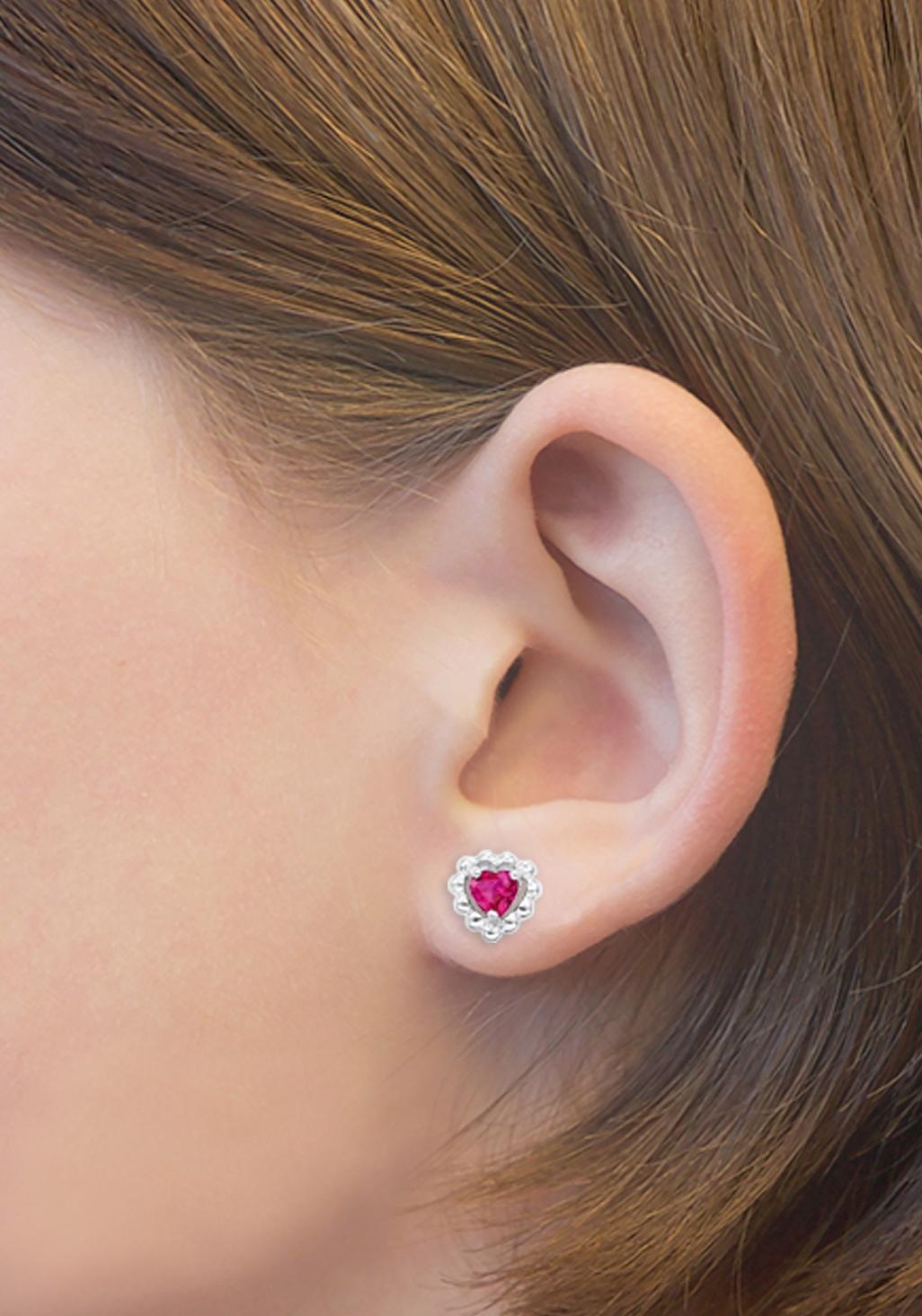 Amor Paar Ohrstecker »Herz« mit Zirkonia (synth.)