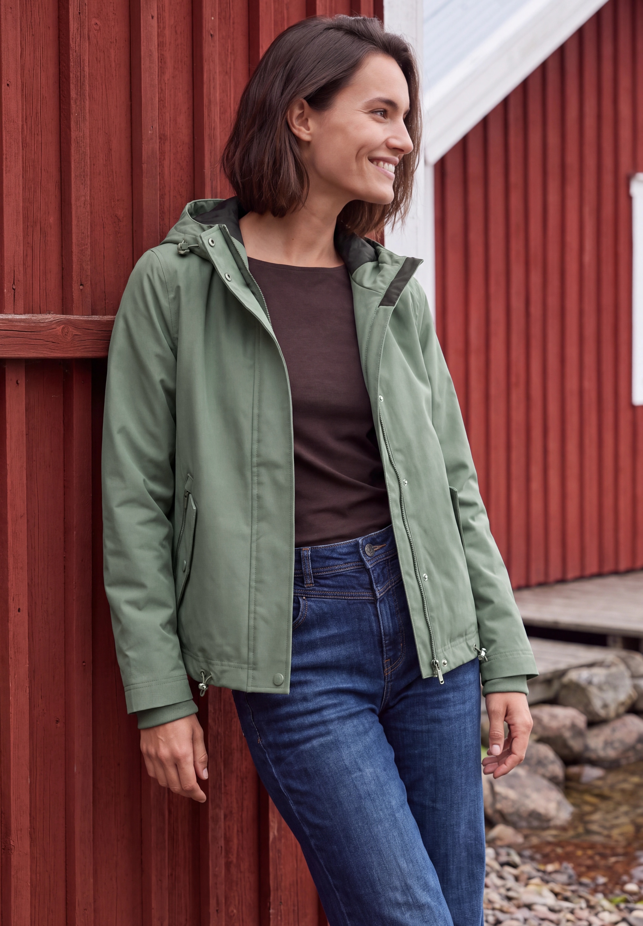 Cecil Blouson mit Kapuze 2-in-1 Jacke mit Steppwesten-Inlay / Kapuze