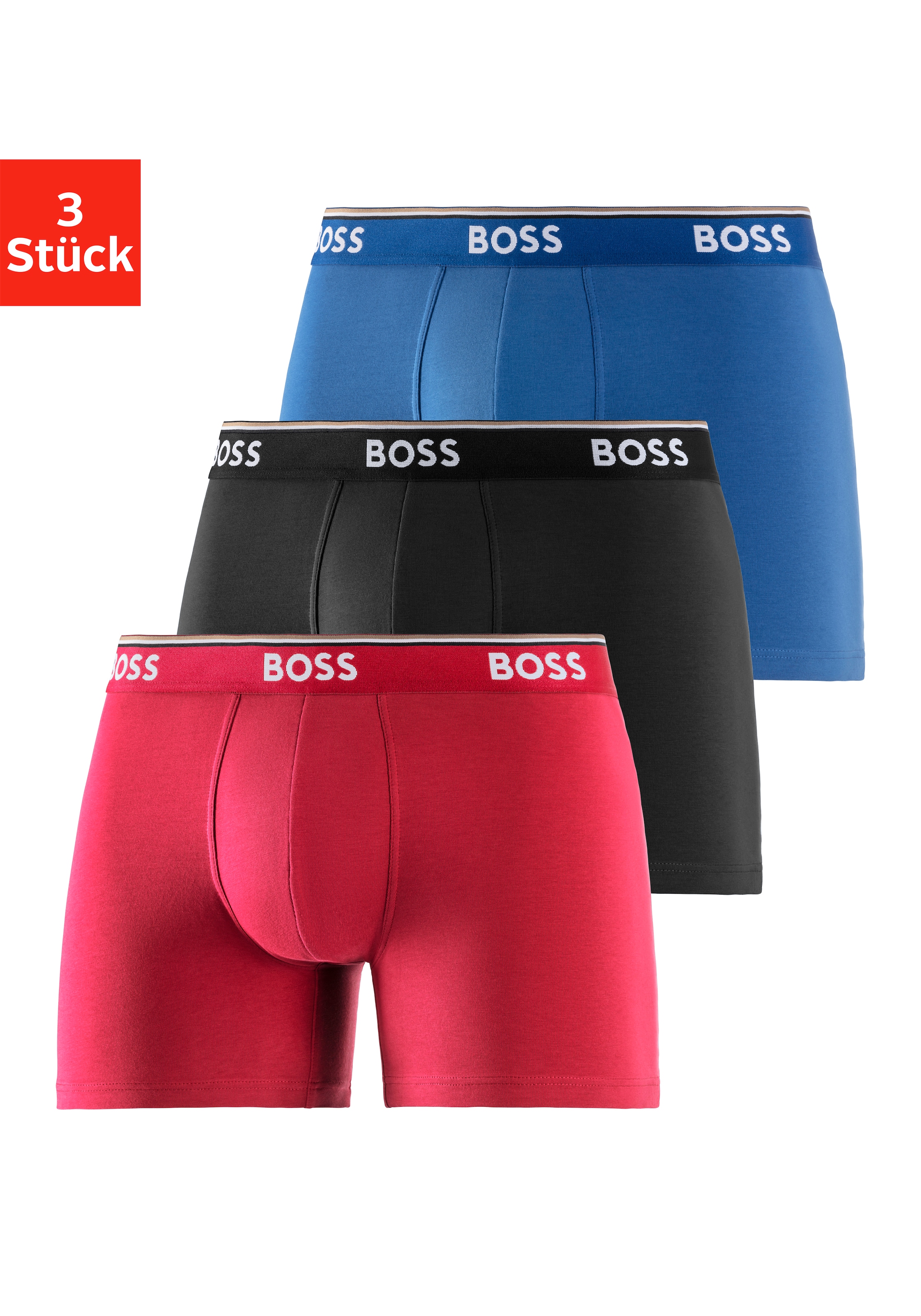 BOSS Boxer »Boxer 3 PACK« mit farblich passendem Webbund