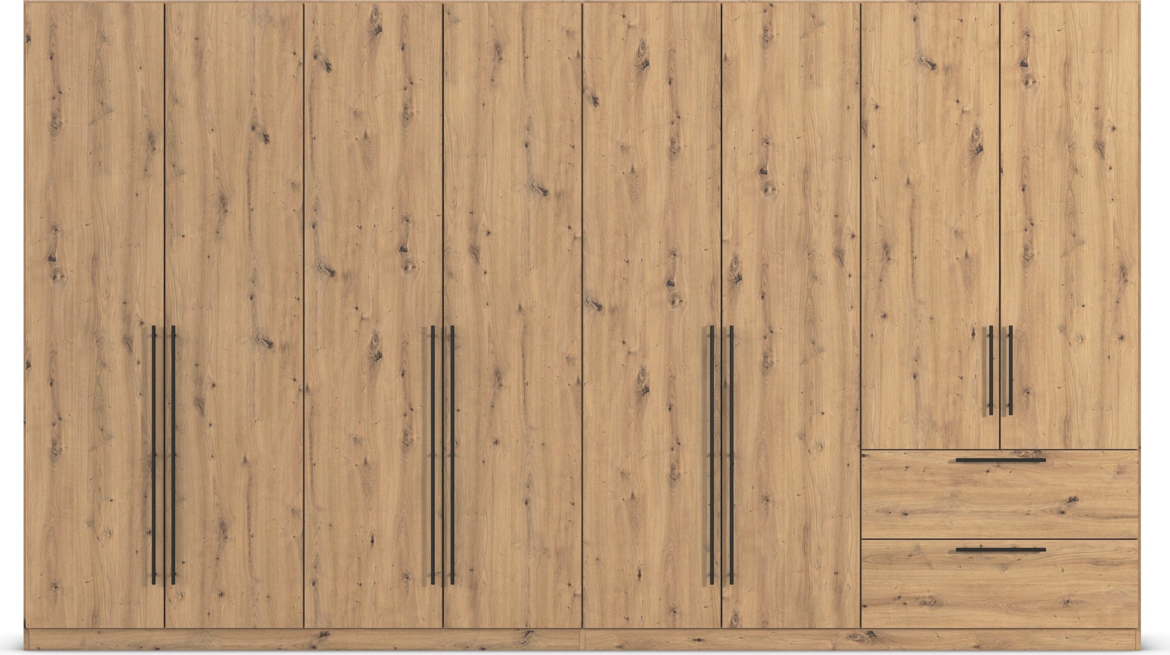 rauch Kleiderschrank »Drehtürenschrank Schrank Garderobe Wäscheschrank Schlafzimmer AVOLA«, (in 3 verschiedenen Ausstattungen BASIC/CLASSIC/PREMIUM), mit hochwertigen Stangengriffen in Schwarz aus Metall MADE IN GERMANY