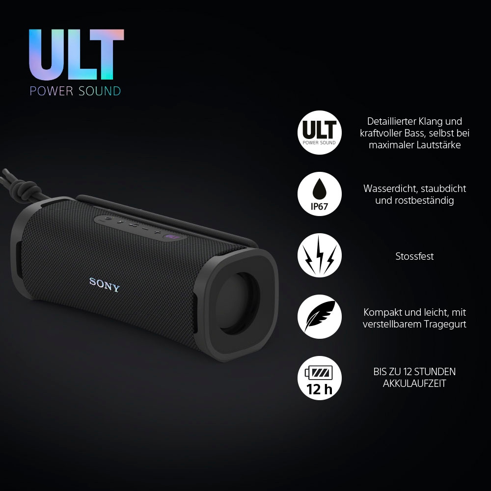 Sony Bluetooth-Lautsprecher »ULT FIELD 1«, Wasserdicht, Staubdicht, Stoßfest, 12 Stunden Batterielaufzeit