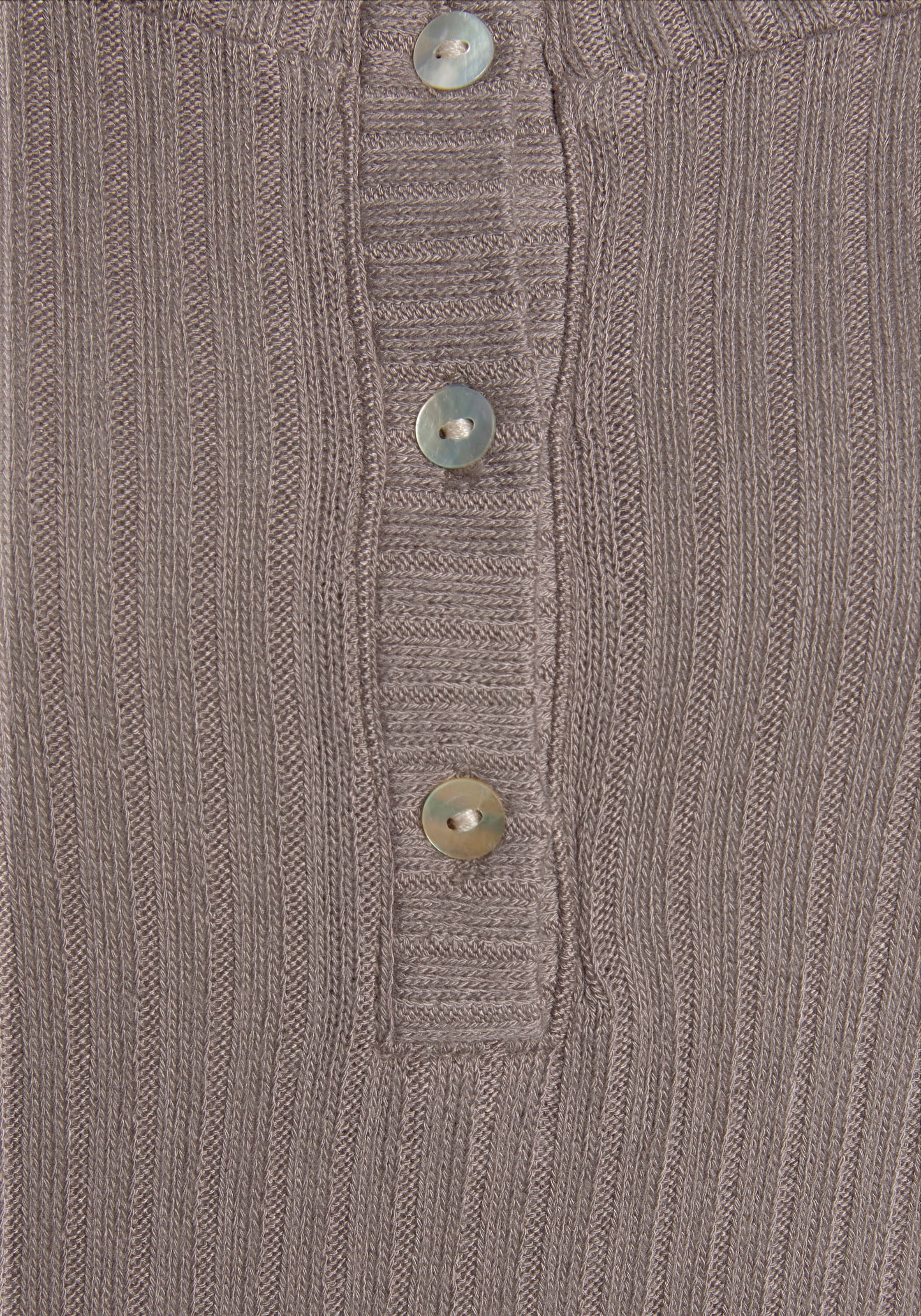 Vivance Langarmshirt »mit kurzer Knopfleiste«, aus weicher Ripp-Qualität mit Viskose