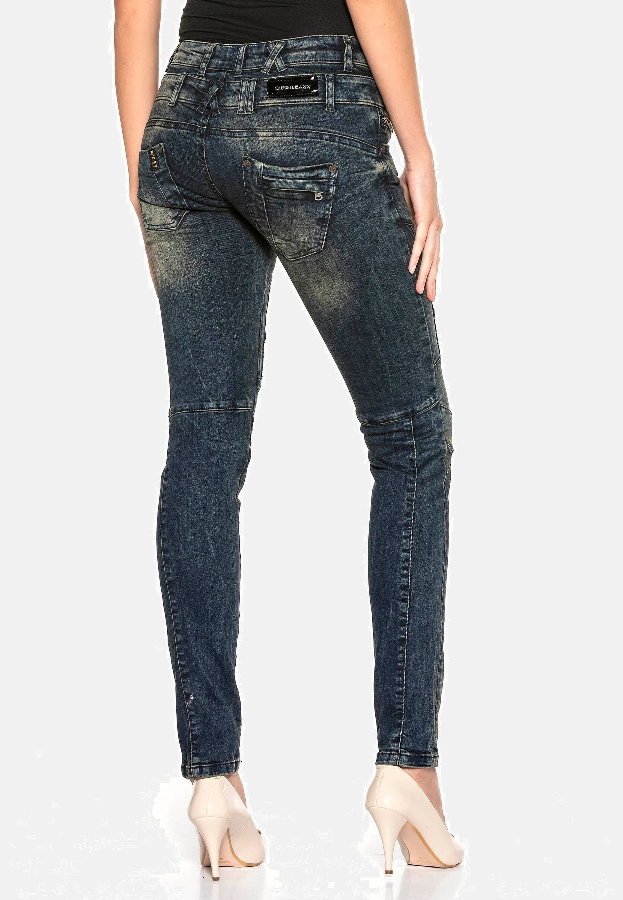 Cipo & Baxx Slim-fit-Jeans »Cipo & Baxx Jeans« mit Doppel-Bund, WD362