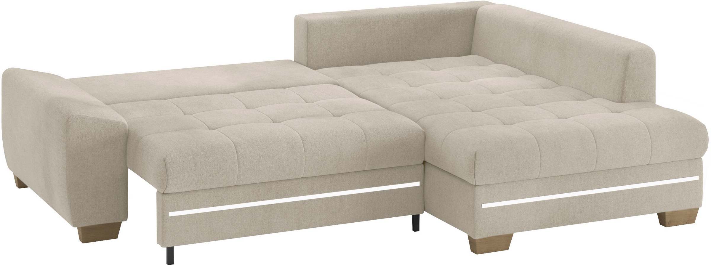 Mr. Couch Ecksofa »Nikita II, L-Form«, mit Kaltschaum, RGB-LED Beleuchtung, wahlweise mit Bett, Bettkasten