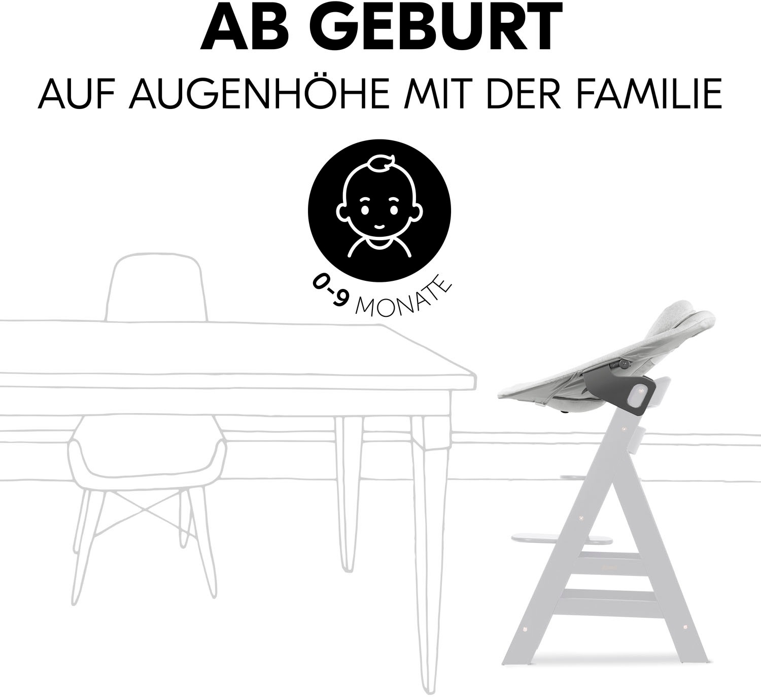Hauck Babywippe »Alpha Bouncer Premium, Light Grey«, bis 9 kg, für Neugeborene mit Wippgestell, für Hochstuhl Alpha+ und Beta+