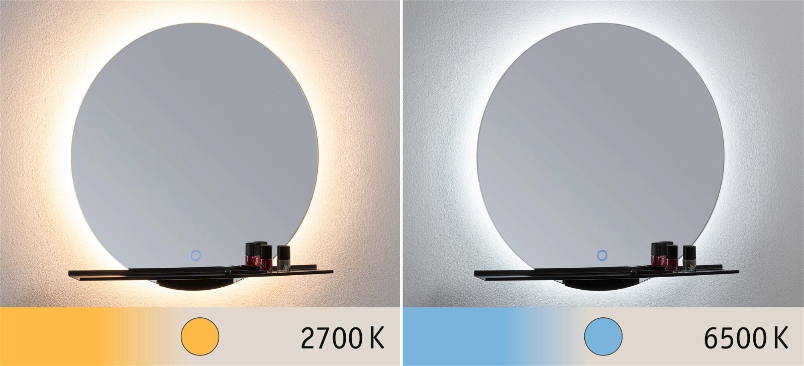 Paulmann LED Bad-Spiegelleuchte »Spiegel Miro«, Schutzart IP44, integr. LED Leuchtmodul, Touch-Funktion, Ø 50,0 cm