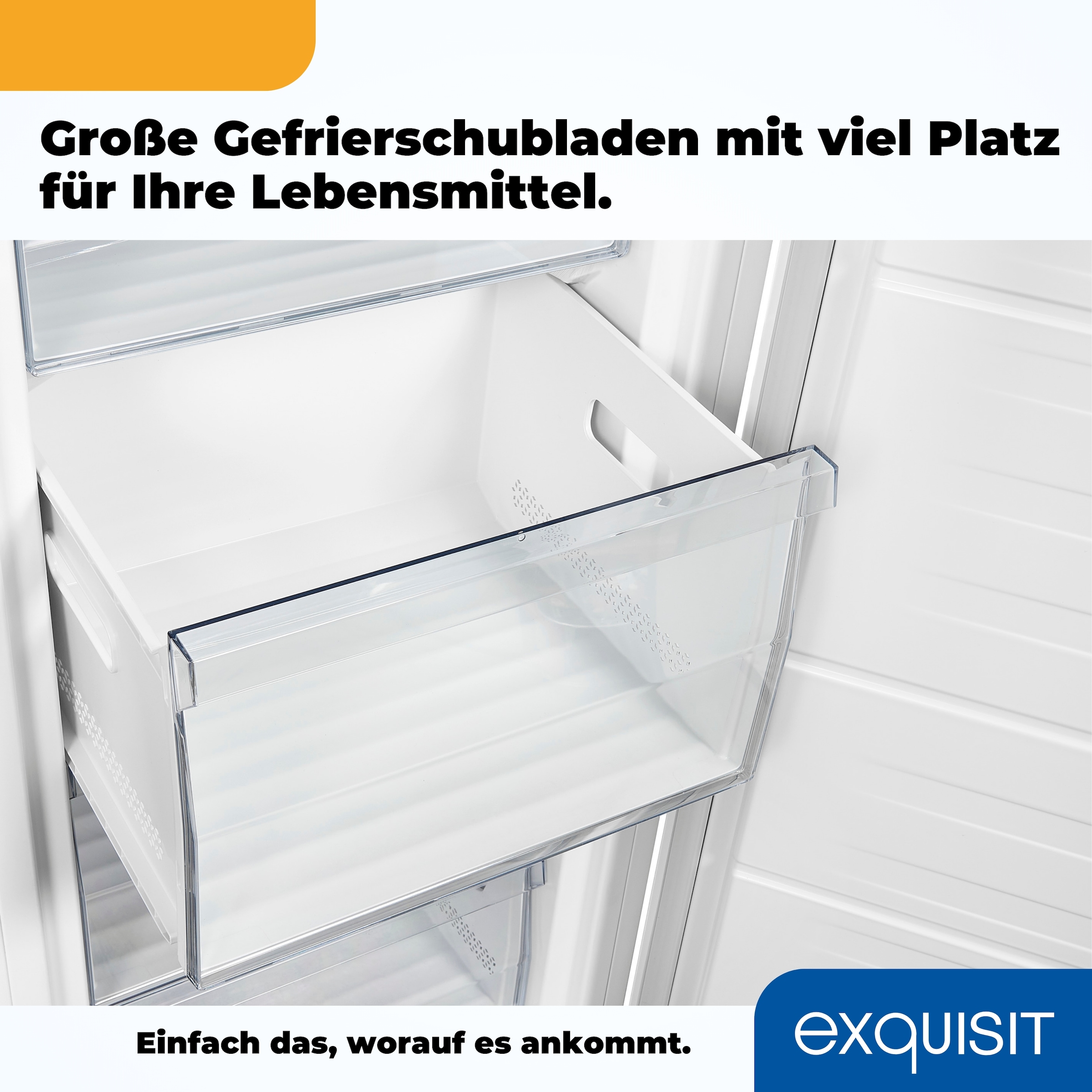 exquisit Gefrierschrank »GS271-NF-H-010E weiss«, 169,1 cm hoch, 55,9 cm breit, 194 L Volumen, NoFrost, Schnellgefrieren, 4 Sterne