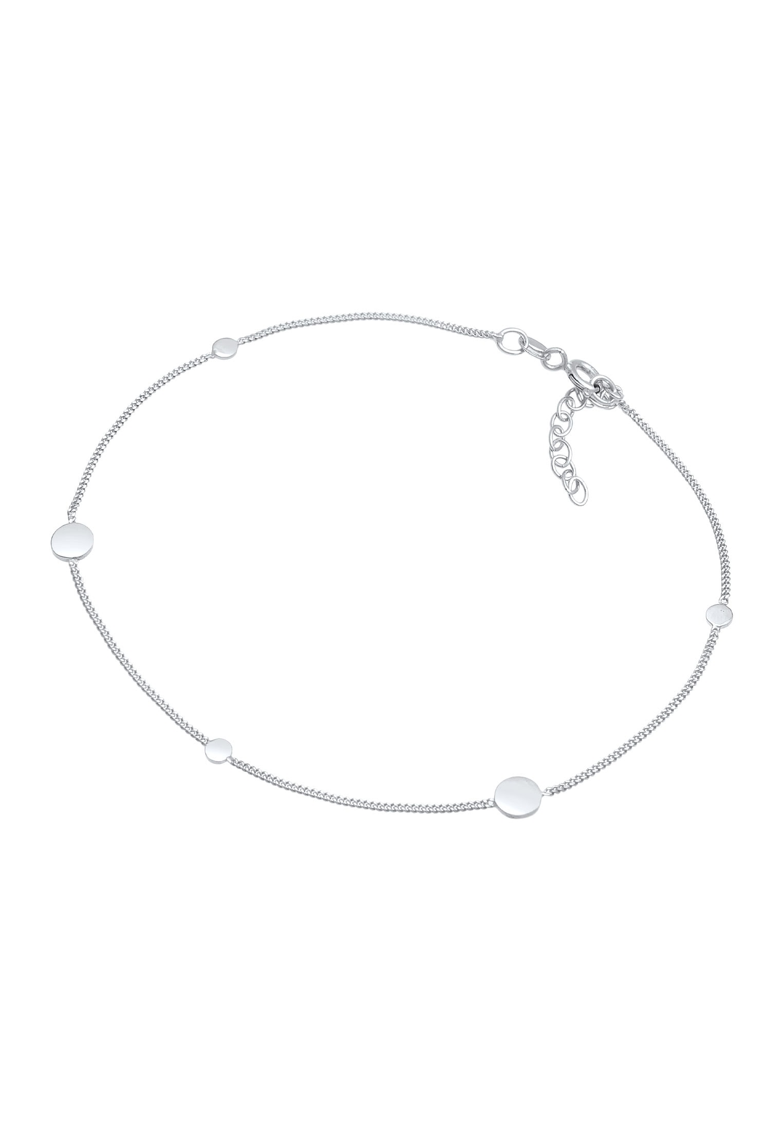 Elli Fußkette »Fußschmuck Coin Kreis Disc Trend Minimal 925 Sterling Silber«