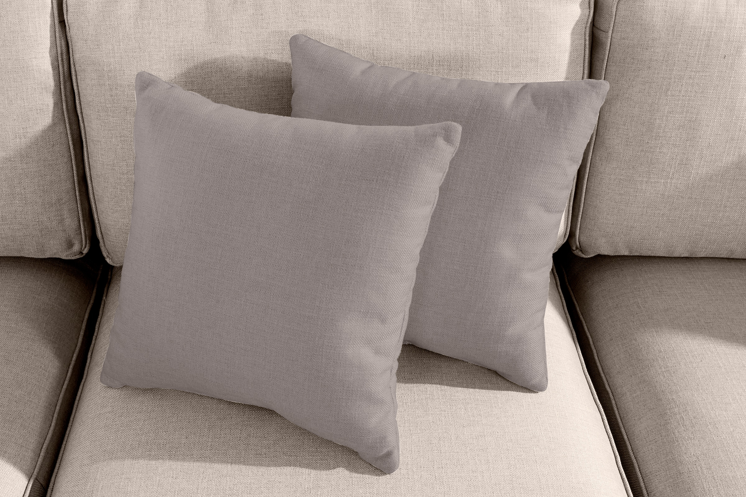 Home affaire Ecksofa »Broughton L-Form«, weicher Sitzkomfort, incl. 4 Zierkissen, Keder