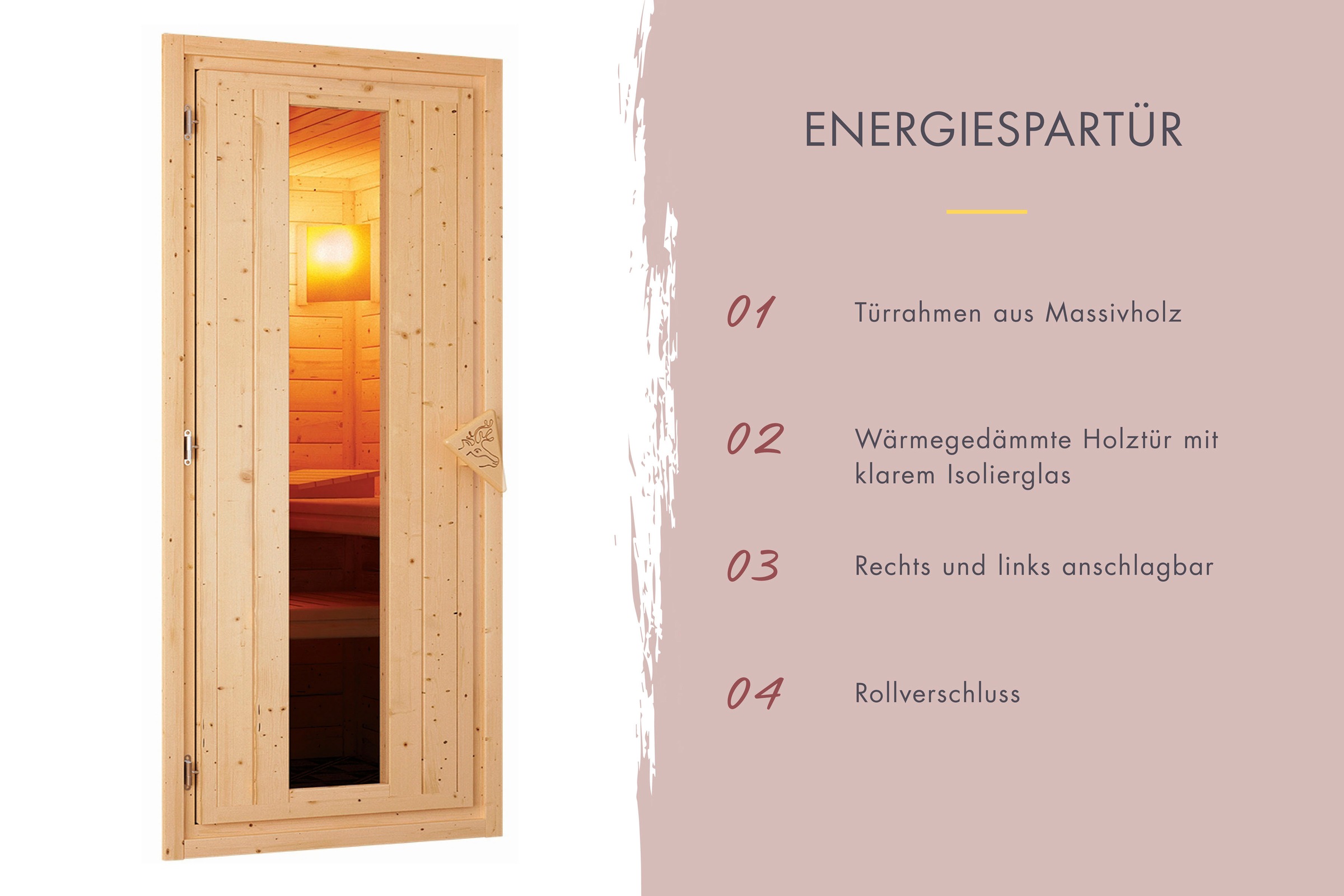 Karibu Sauna »Mia (Fronteinstieg)« inklusive Ofenschutzgitter und Tür