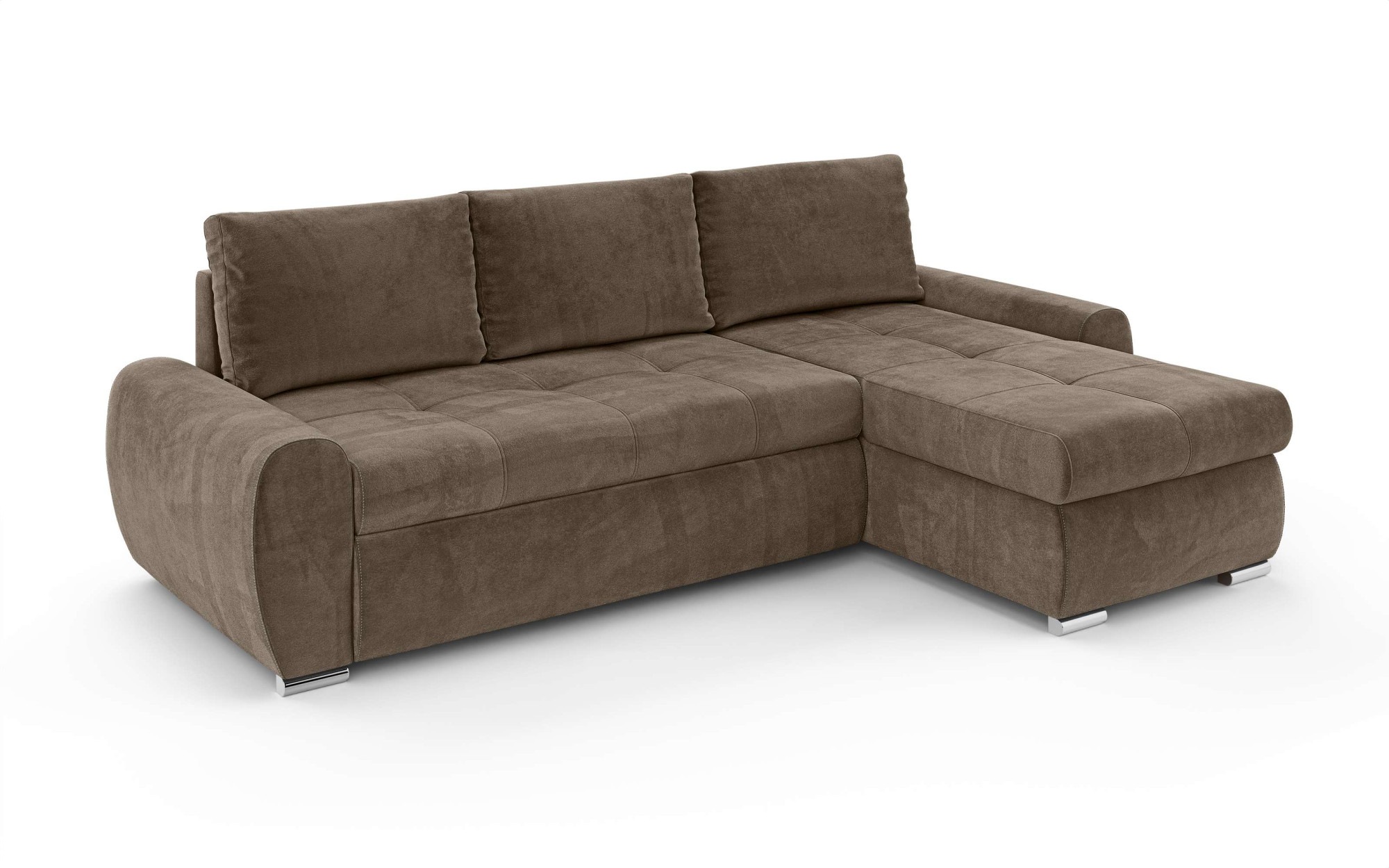 INOSIGN Ecksofa »HAVERHILL Schlafsofa mit Bettkasten, Maße B/H/T: 237/89/166 cm«, L-Form mit Recamiere links oder rechts bestellbar, Wellenunterfederung