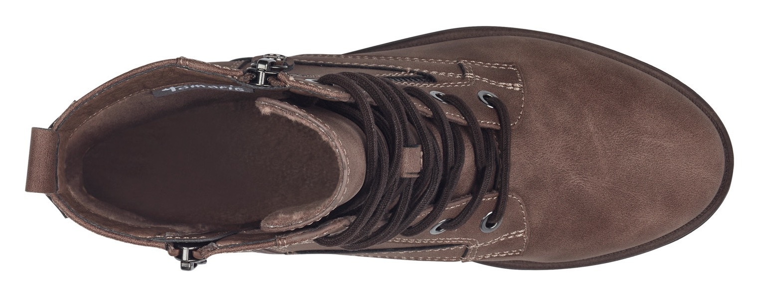 Tamaris Schnürboots »SHAE«, Blockabsatz, Schnürboots Stiefelette mit Zierreißverschluss