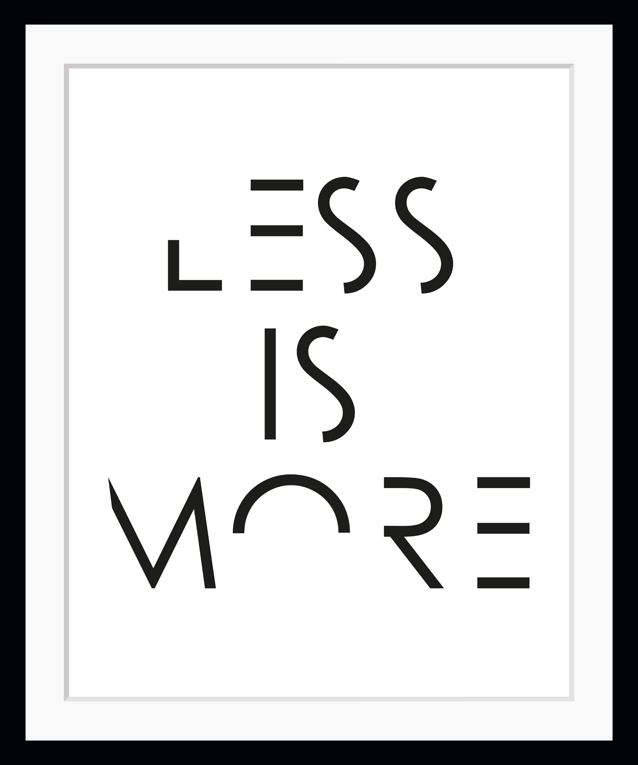 queence Bild »LESS IS MORE«, Buchstaben, Schriftzug, gerahmt