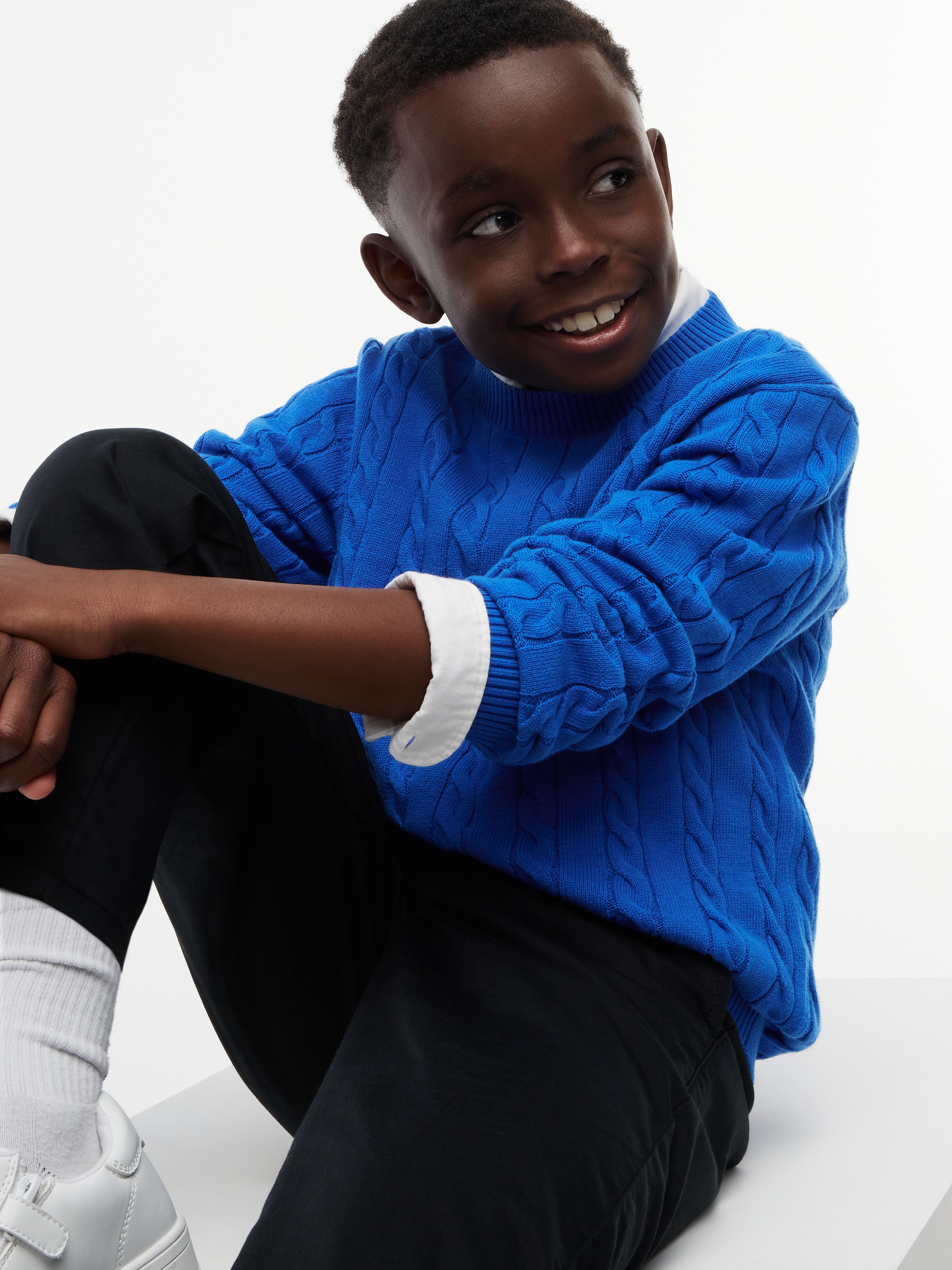 Tommy Hilfiger Strickpullover »COTTON CABLE SWEATER« für Kinder bis 16 Jahre, mit Zopfmuster