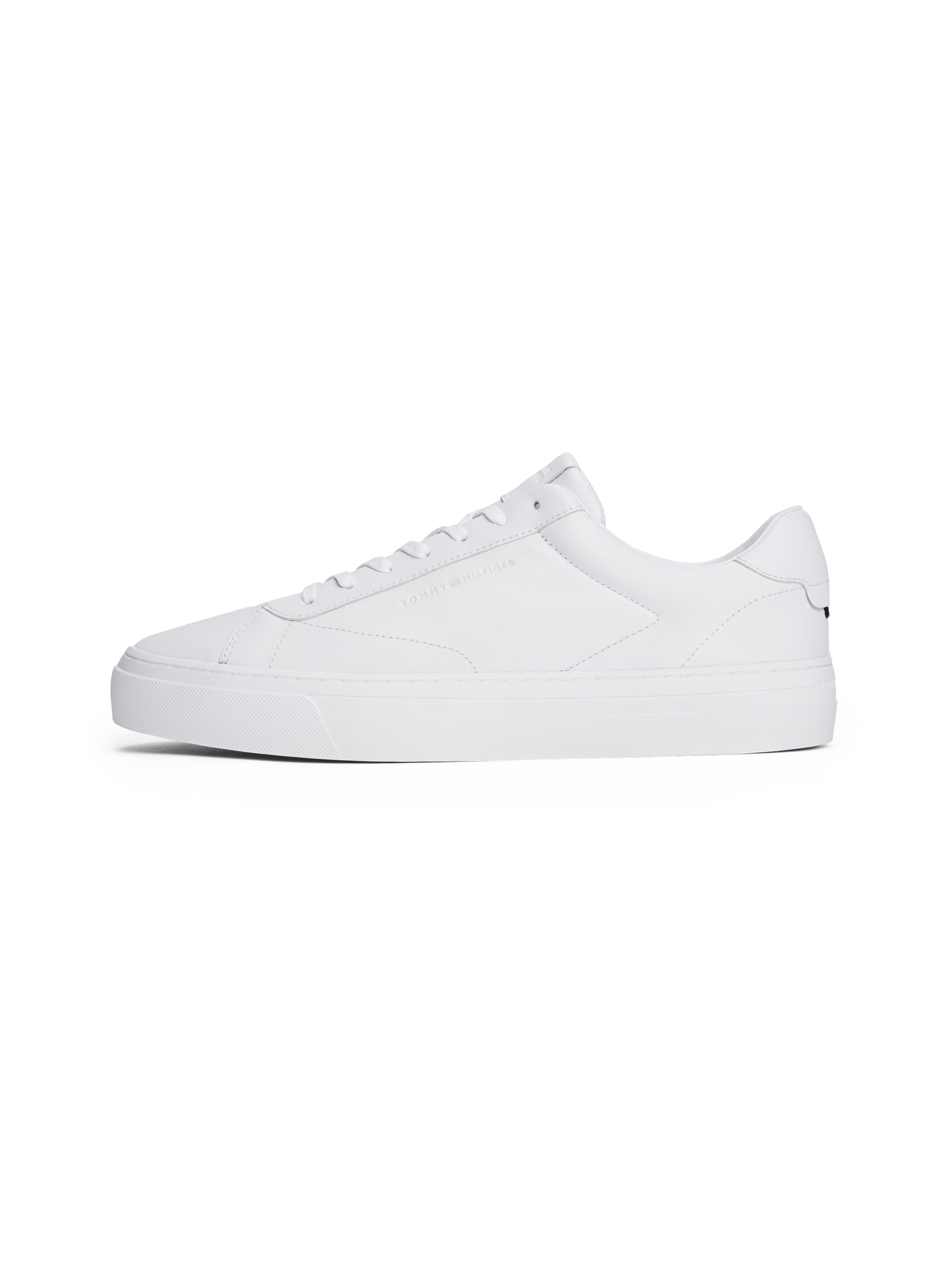 Tommy Hilfiger Sneaker »PREMIUM DRESS CUPSOLE LTH«  , Freizeitschuh, Halbschuh, Schnürer mit Flaggen-Emblem an der Ferse