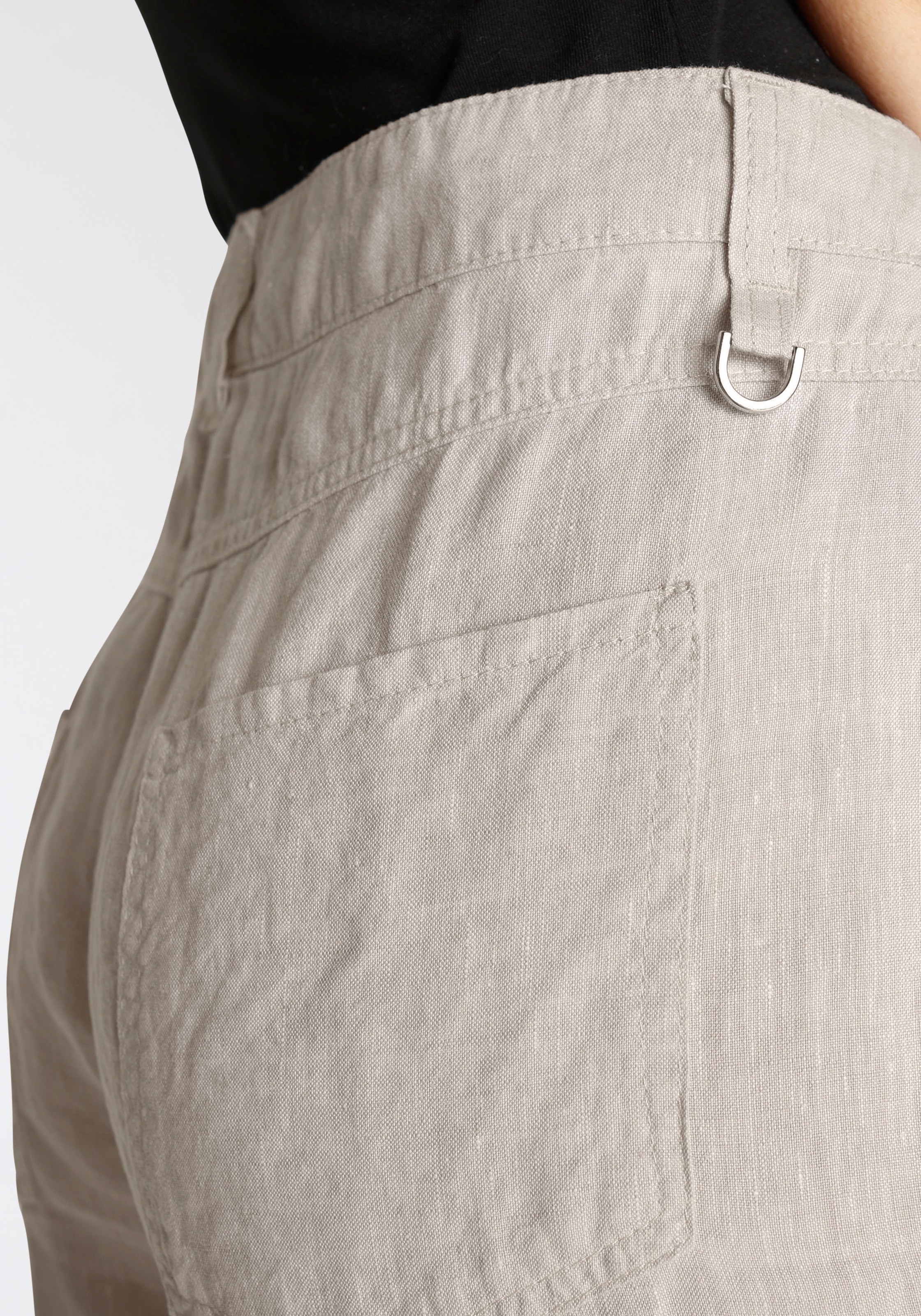 MAC Leinenhose »NORA cropped«, temperaturausgleichend und angenehm auf der Haut