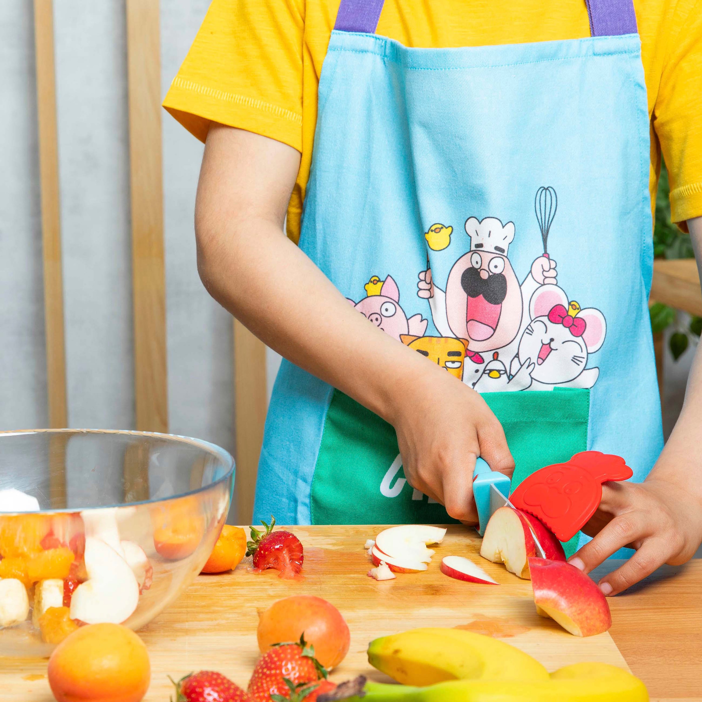 Chefclub Kinderkochmesser »Messer für Kinder, blau/rot«, (Set, 3 tlg.)