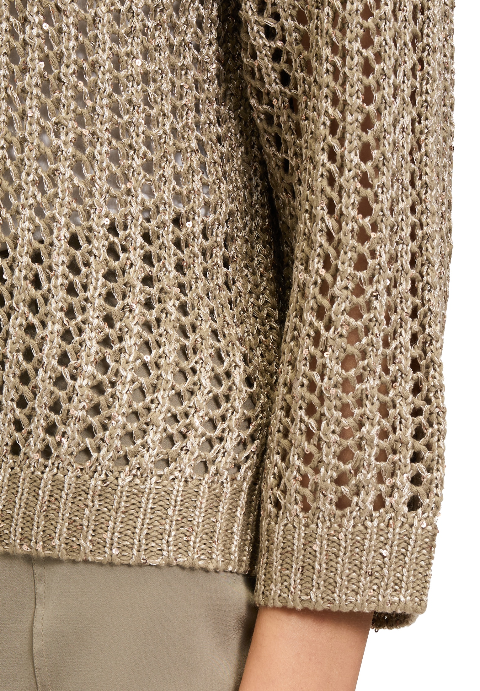 Betty Barclay Rundhalspullover »Lochstrick-Pullover mit Pailletten«
