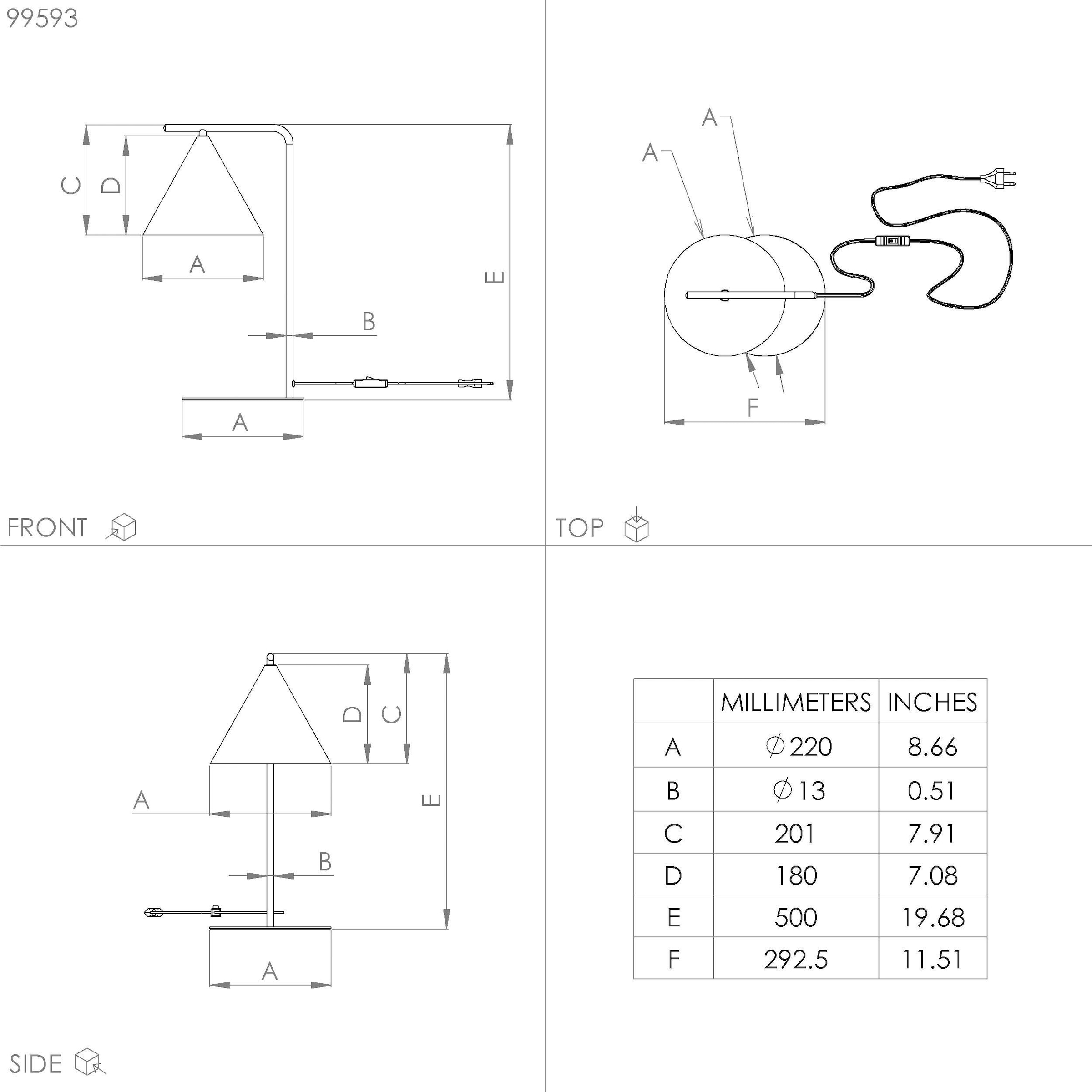 EGLO Tischleuchte »NARICES« E27 1 Stk. Tischleuchte in schwarz aus Stahl  -  exkl. E27 - 40W