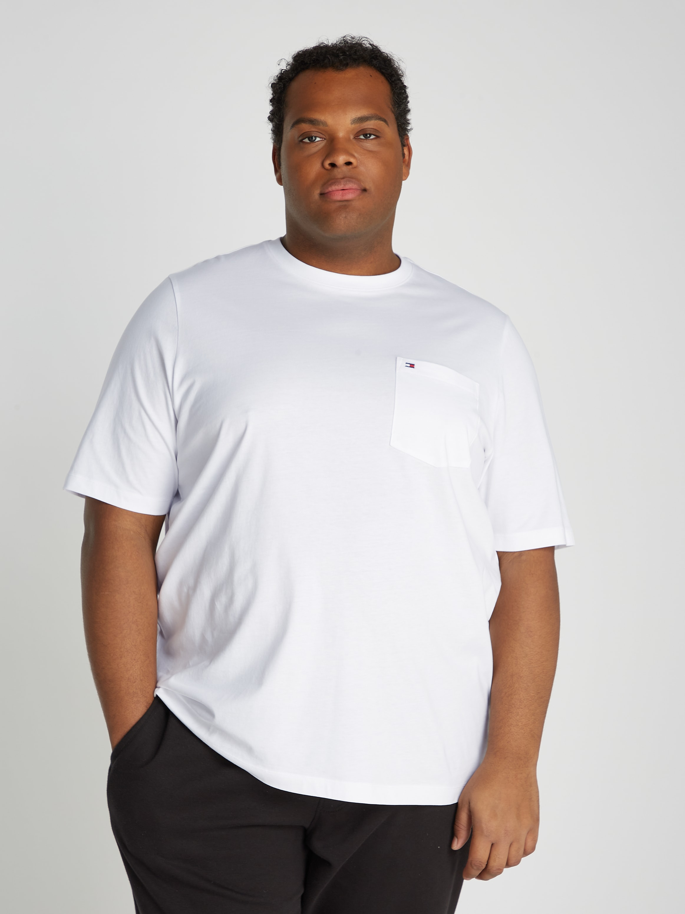 T-Shirt »BT-POCKET TEE-B«, Große Größen mit Brusttasche