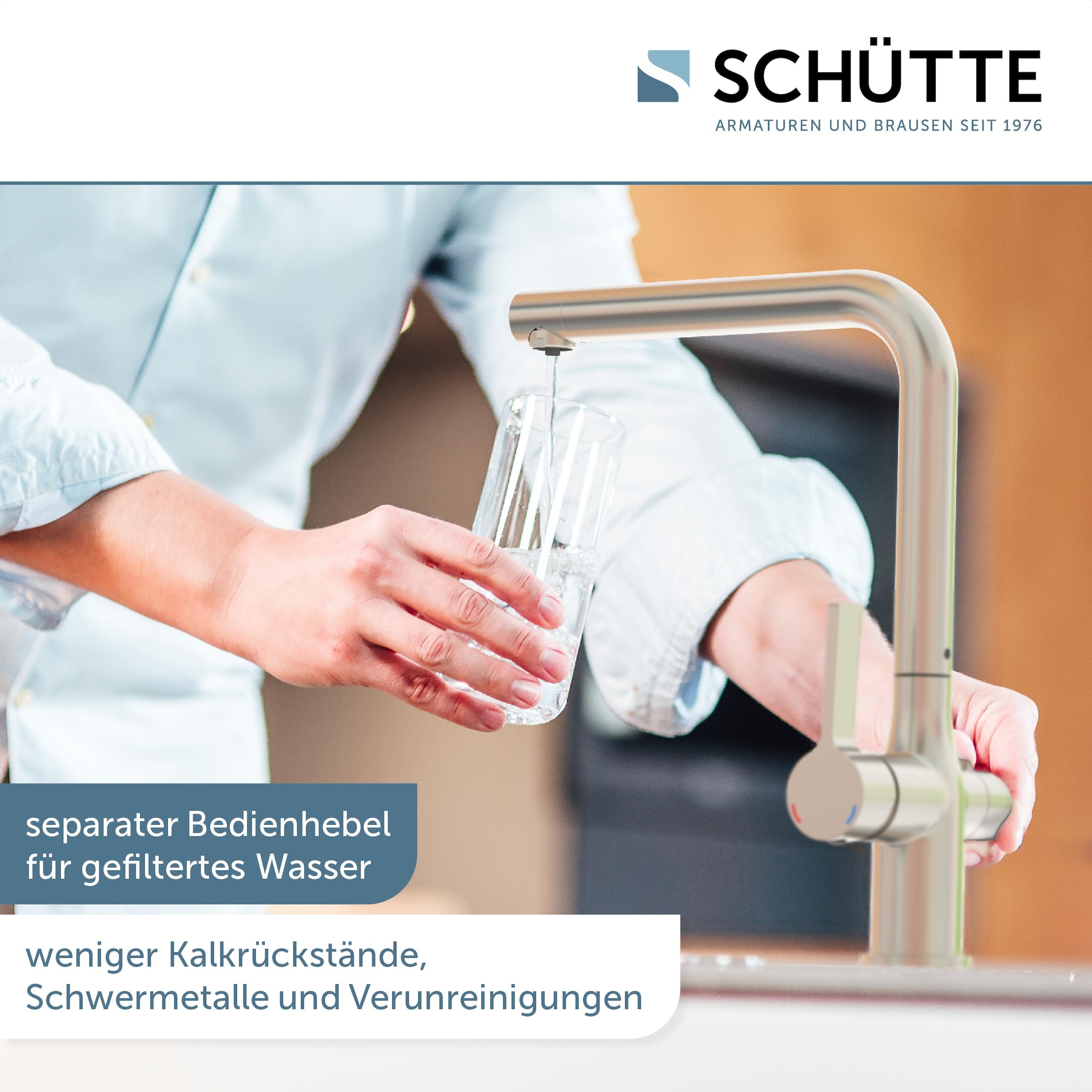 Schütte Spültischarmatur »AQUASTAR PRO« mit Filtersystem für Trinkwasser, praktische Cold-Start-Funktion