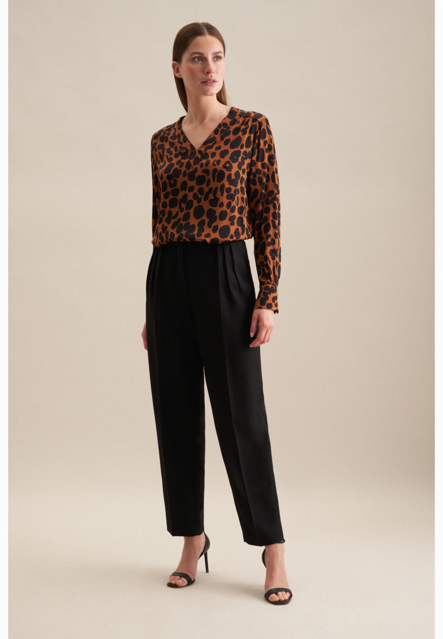 seidensticker Shirtbluse »Schwarze Rose« 1/1 V-Neck Druck