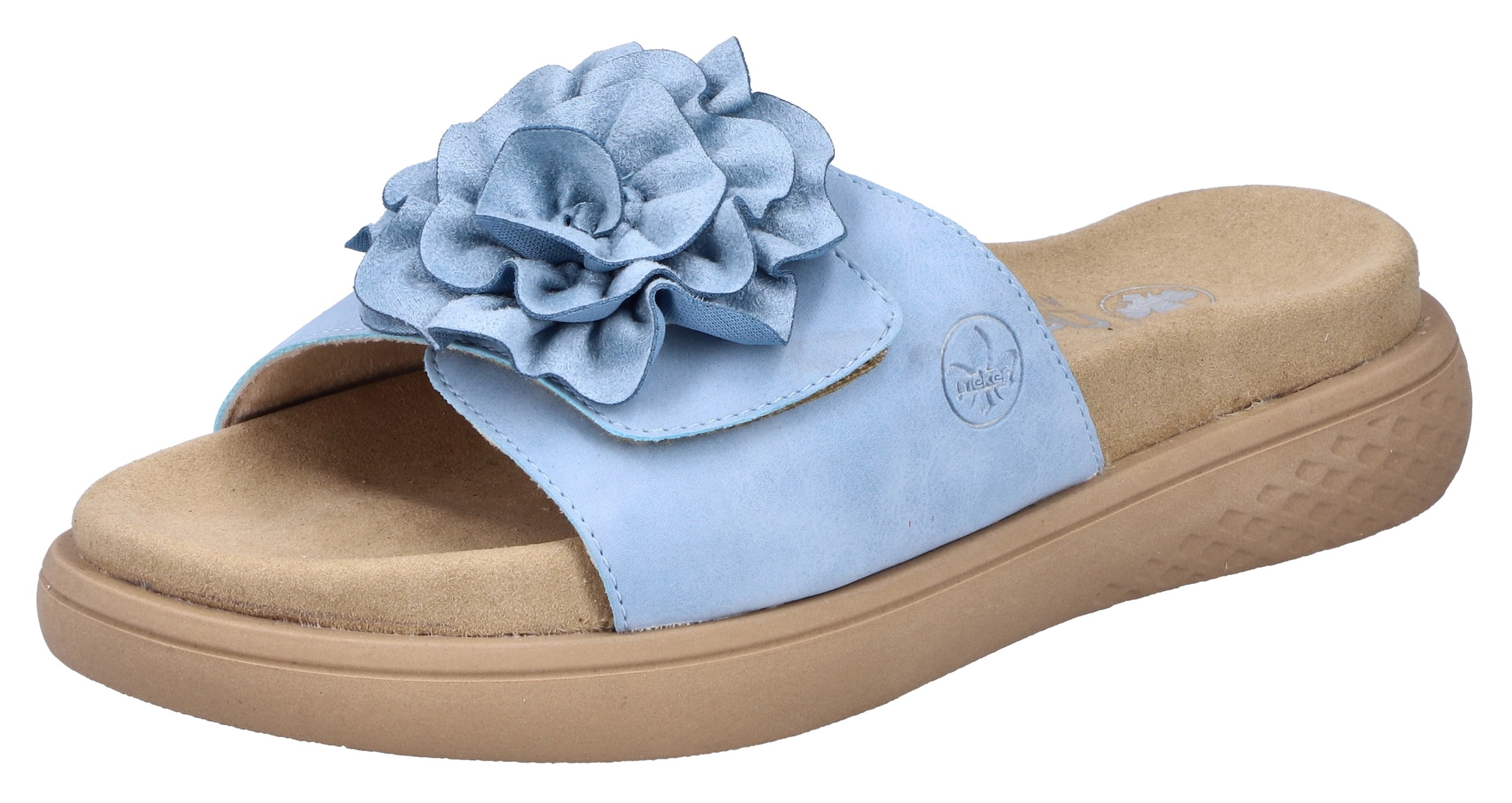 Rieker Pantolette, Sommerschuh, Hausschuh, Strandschuh mit bequemem Fußbett