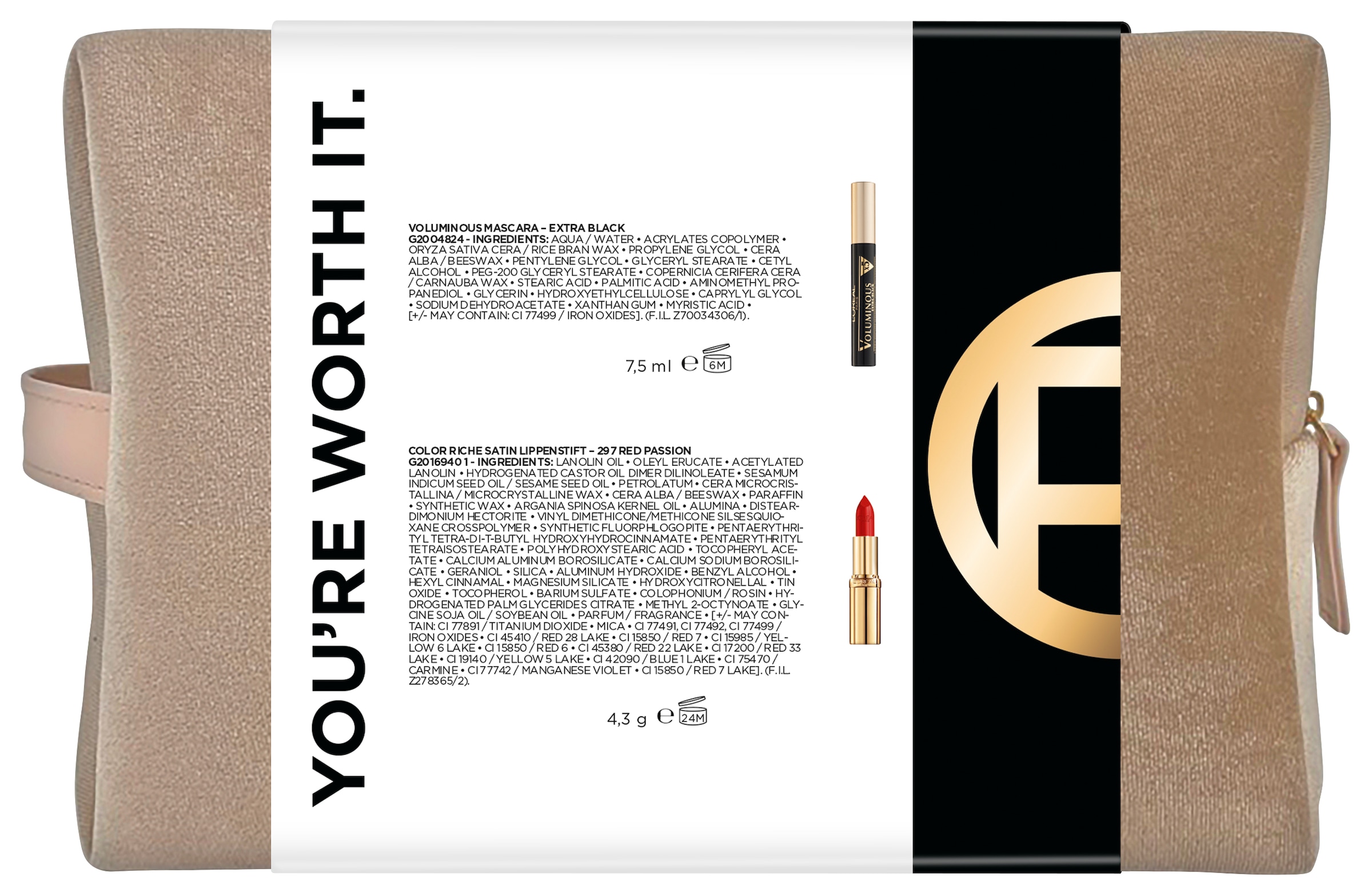 L'ORÉAL PARIS Make-up Set »Timeless Look Geschenkset: Mascara, Lippenstift & Beauty Bag«