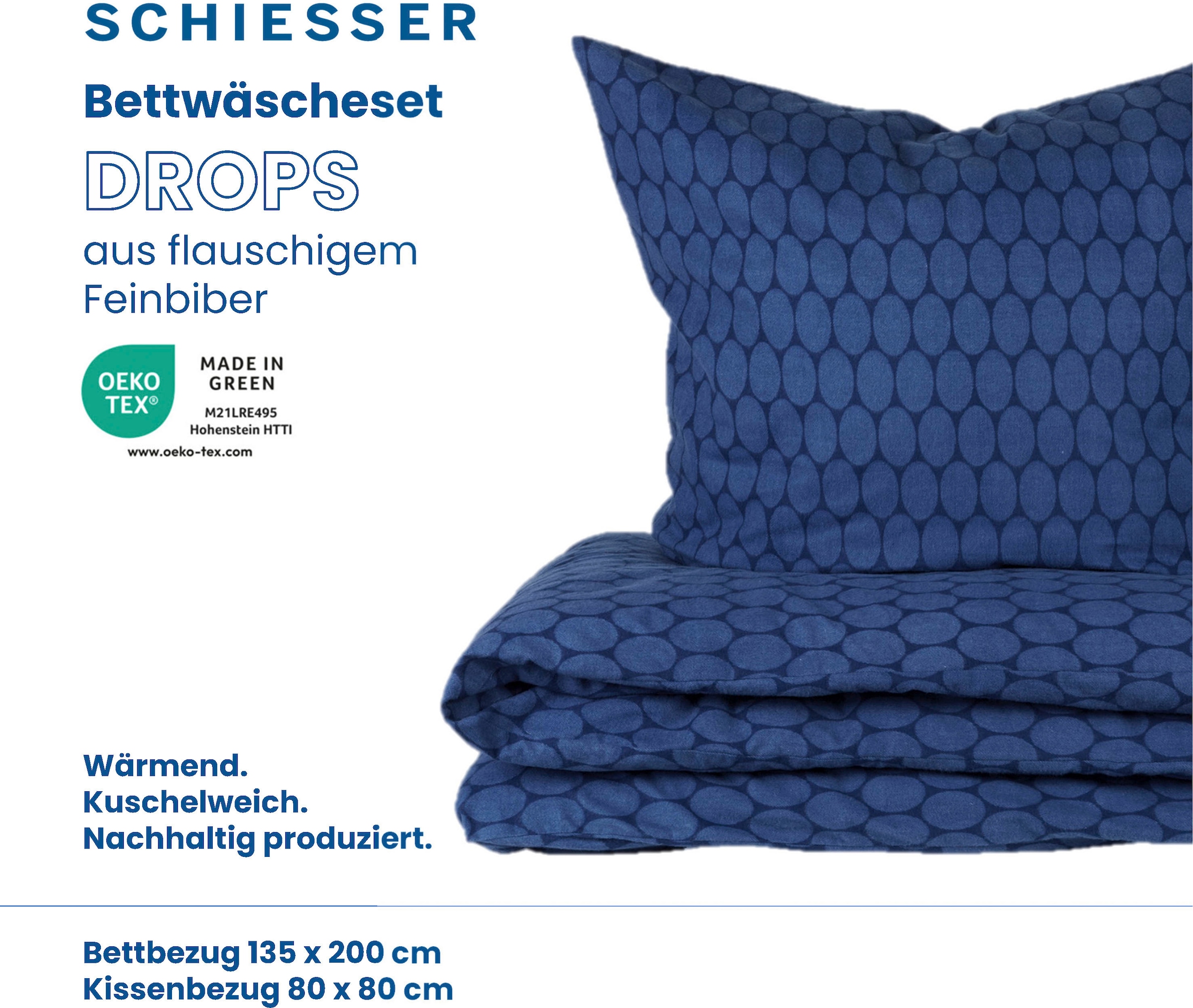 Schiesser Bettwäsche »Drops«, (2 tlg.), Grafische Muster