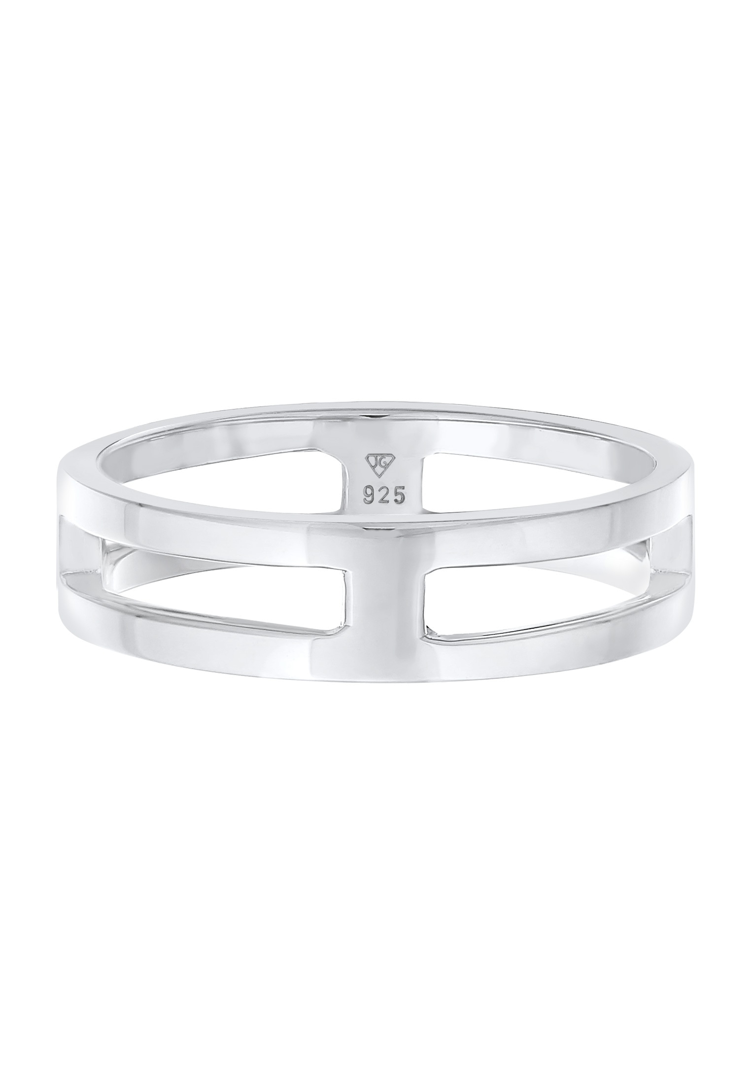 Kuzzoi Silberring »Ring Herren Bandring Steg Massiv 925 Silber«
