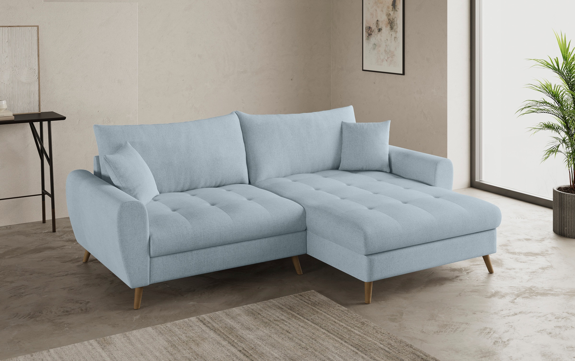 Mr. Couch Ecksofa »Blackburn II L-Form«, Wahlweise mit Kaltschaumpolsterung bis 140 kg belastbar