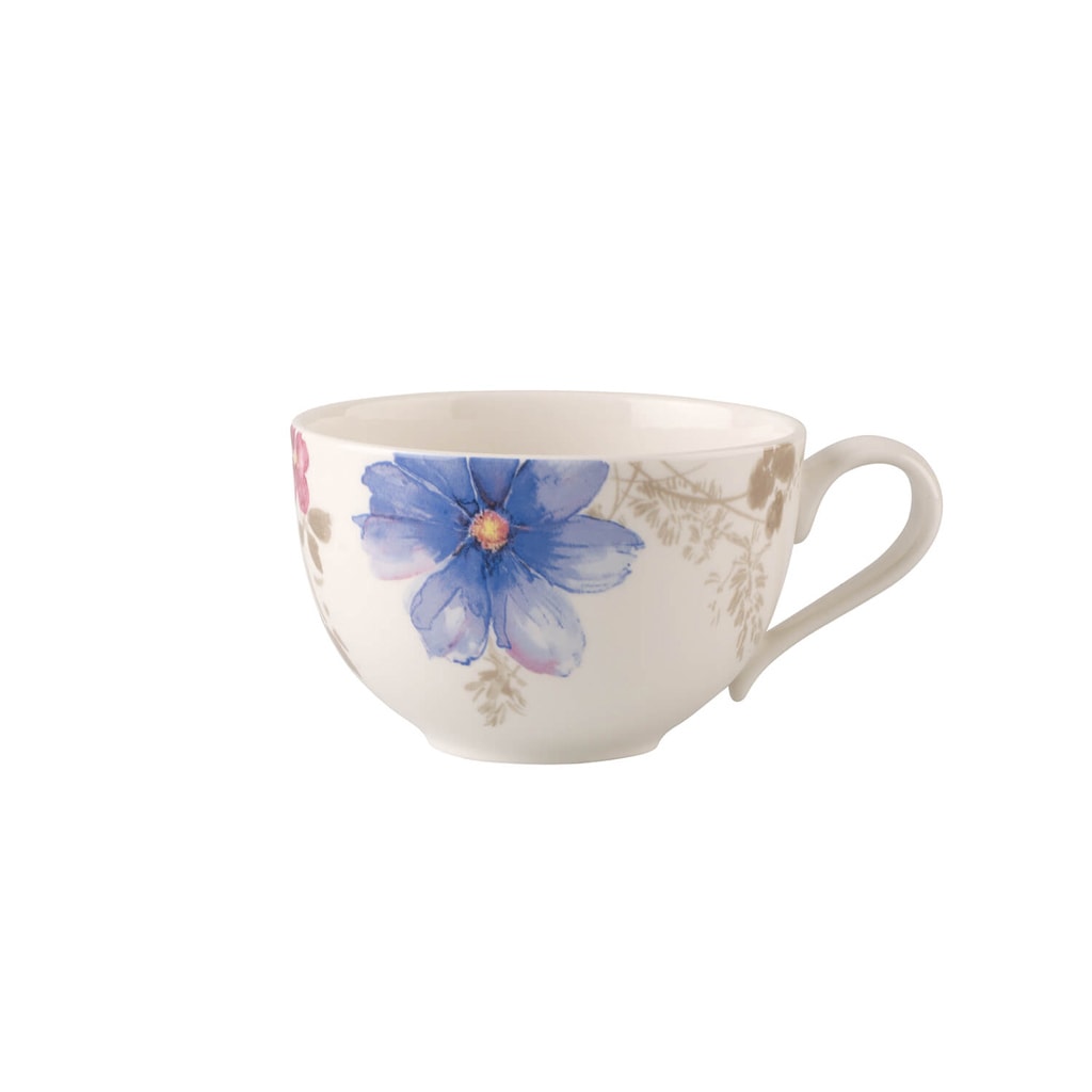 Villeroy & Boch Tasse »Frühstückstassen mit Untertassen Mariefleur Gris Basic 290 ml 6er Set bunt«