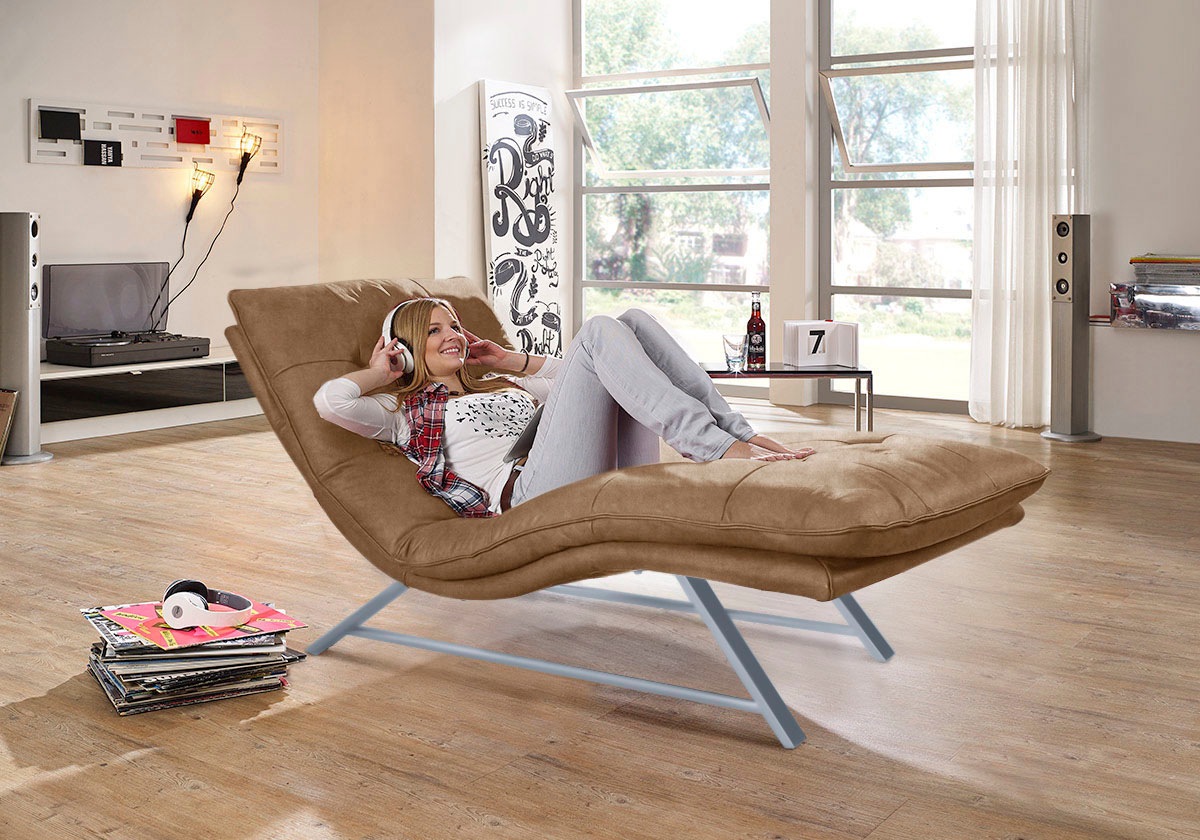 W.SCHILLIG Relaxliege »daily dreams«, in Waffelkissen-Optik, wahlweise mit Motor, Kufengestell, in 2 Breiten