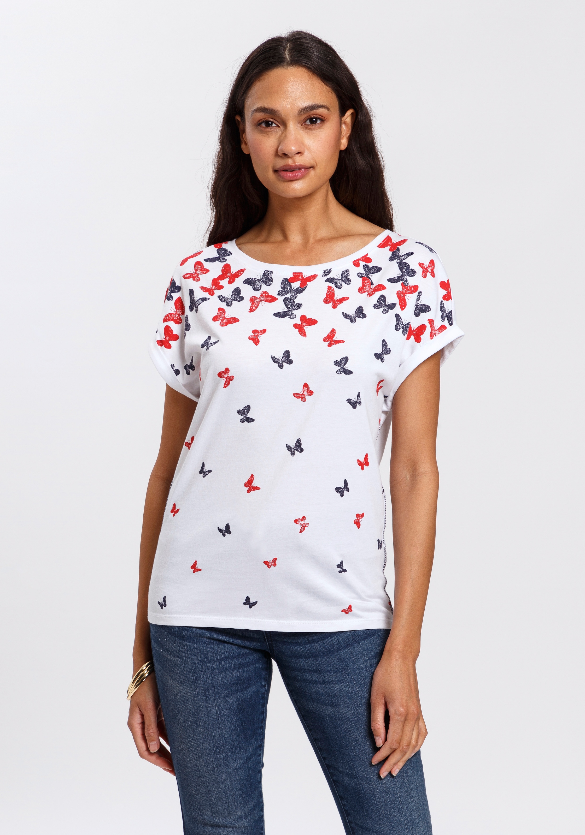 TOM TAILOR Polo Team bei mit niedlichem T-Shirt, Print All-Over ♕