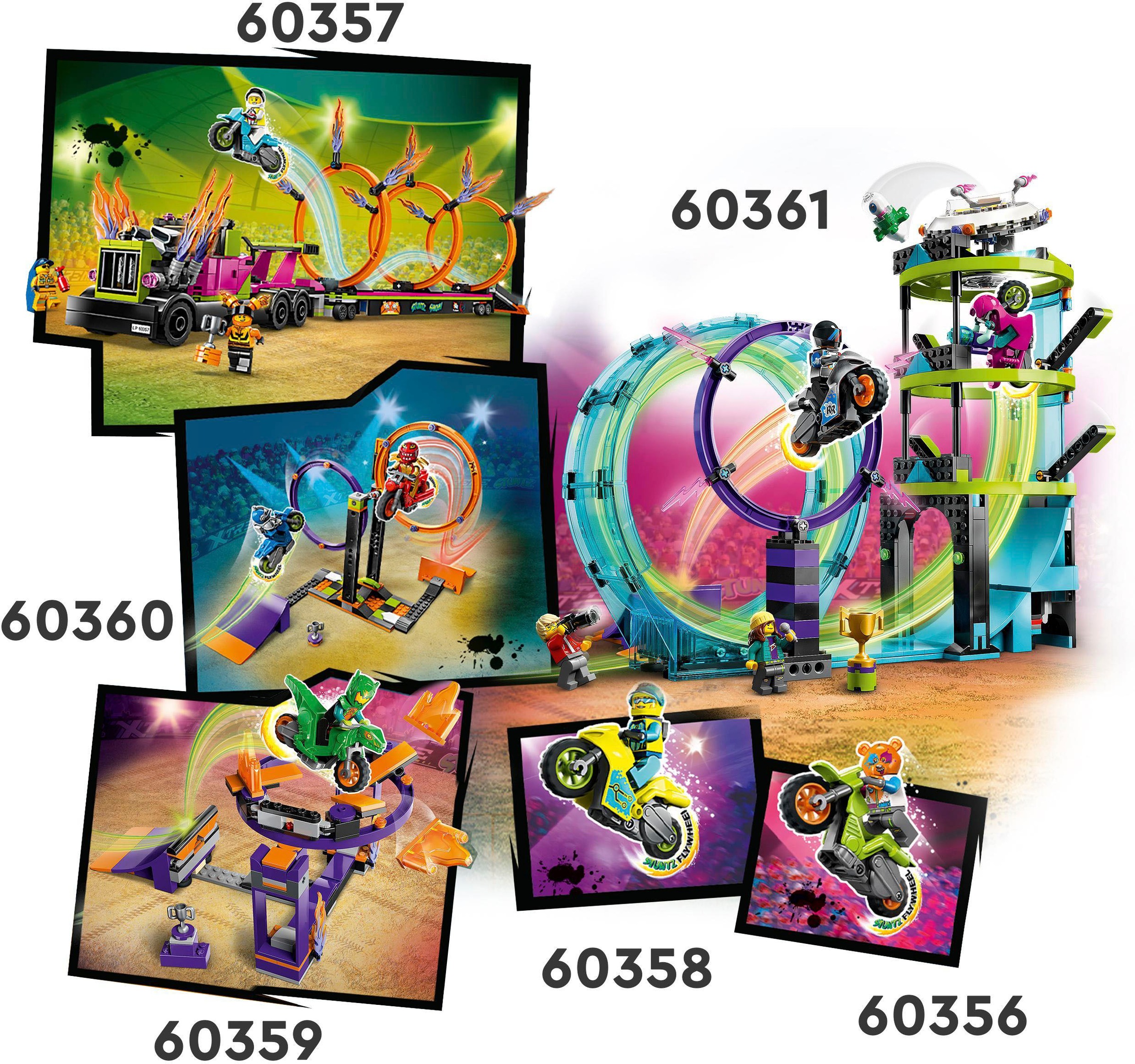 LEGO® Konstruktionsspielsteine »Kreisende Reifen-Challenge (60360), LEGO® City Stuntz«, (117 St.)